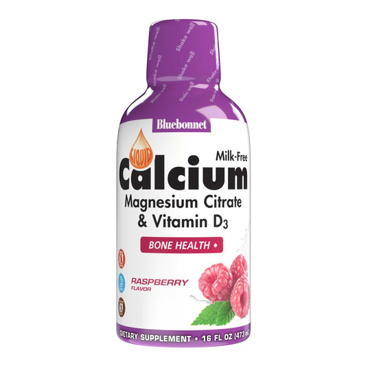 Pre-Order | Arrives in 5–10 Days – Bluebonnet Bluebonnet Nutrition Liquid Calcium Citrate Magnesium Citrate, Vitamin D3, Bone Health, Gluten Free, Soy free, milk free, kosher, 32 Servings, Raspberry Flavor, 16 Fl Oz (Pack of 1)