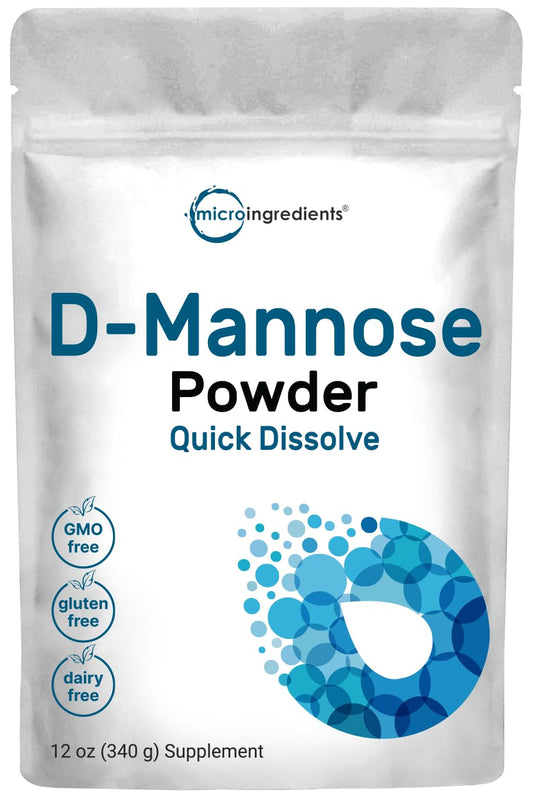 Pre-Order | Arrives in 5–10 Days – Micro Ingredients D Mannose Powder, Pure Mannose Supplement, Quick Water Soluble, Support Urinary Tract Cleanse & Bladder Health, Premium Mannose for Women and Men, Vegan Friendly.