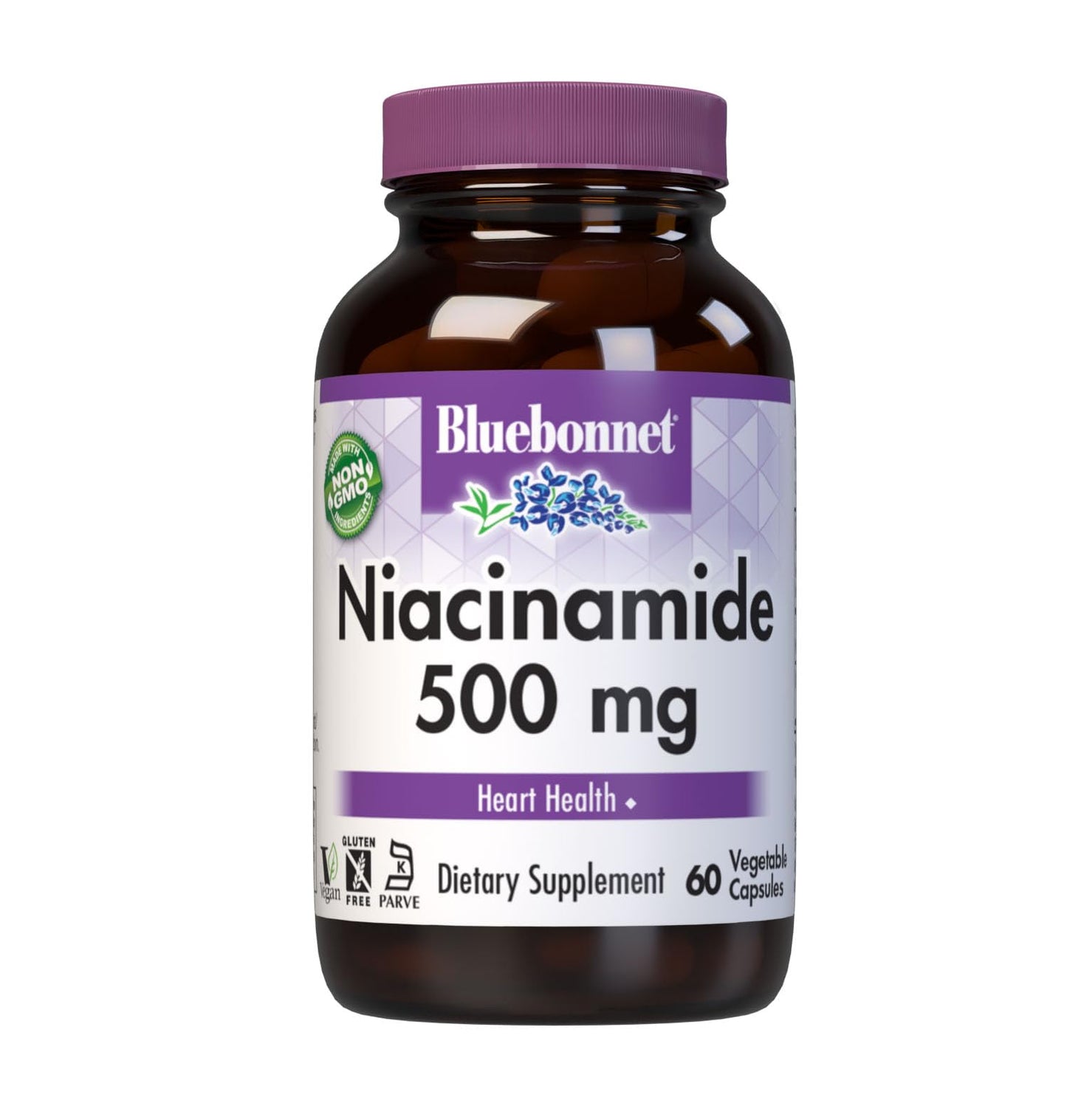 Pre-Order | Arrives in 5–10 Days – Bluebonnet Nutrition Niacinamide 500mg, Supports Cardiovascular Health*, Soy-Free, Gluten-Free, Non-GMO, Kosher Certified, Dairy-Free, Vegan, 60 Vegetable Capsule, 60 Servings