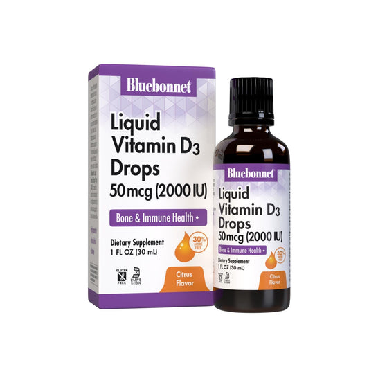 Pre-Order | Arrives in 5–10 Days – BlueBonnet Liquid Vitamin D3 Drops 2000 IU, Natural Citrus Flavor, 1 Fl Oz