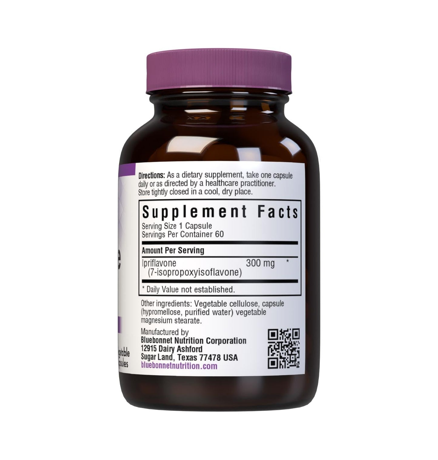 Pre-Order | Arrives in 5–10 Days – BlueBonnet Nutrition Ipriflavone 300mg – for Bone Health* – Ostivone Source - Non-GMO, Vegan, Kosher Certified, Gluten-Free, Soy-Free, Dairy-Free – 60 Vegetable Capsules, 60 Servings