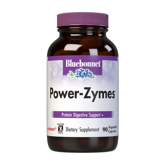 Pre-Order | Arrives in 5–10 Days – Bluebonnet Nutrition Power-Zymes, Protein Digestive Support*, Soy-Free, Gluten-Free, Dairy-Free, 90 Vegetable Capsules, 90 Servings
