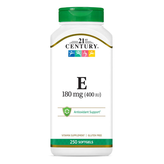 Pre-Order | Arrives in 5–10 Days – 21st Century E 400 I.U. (Dl-Alpha) Softgels, 250-Count