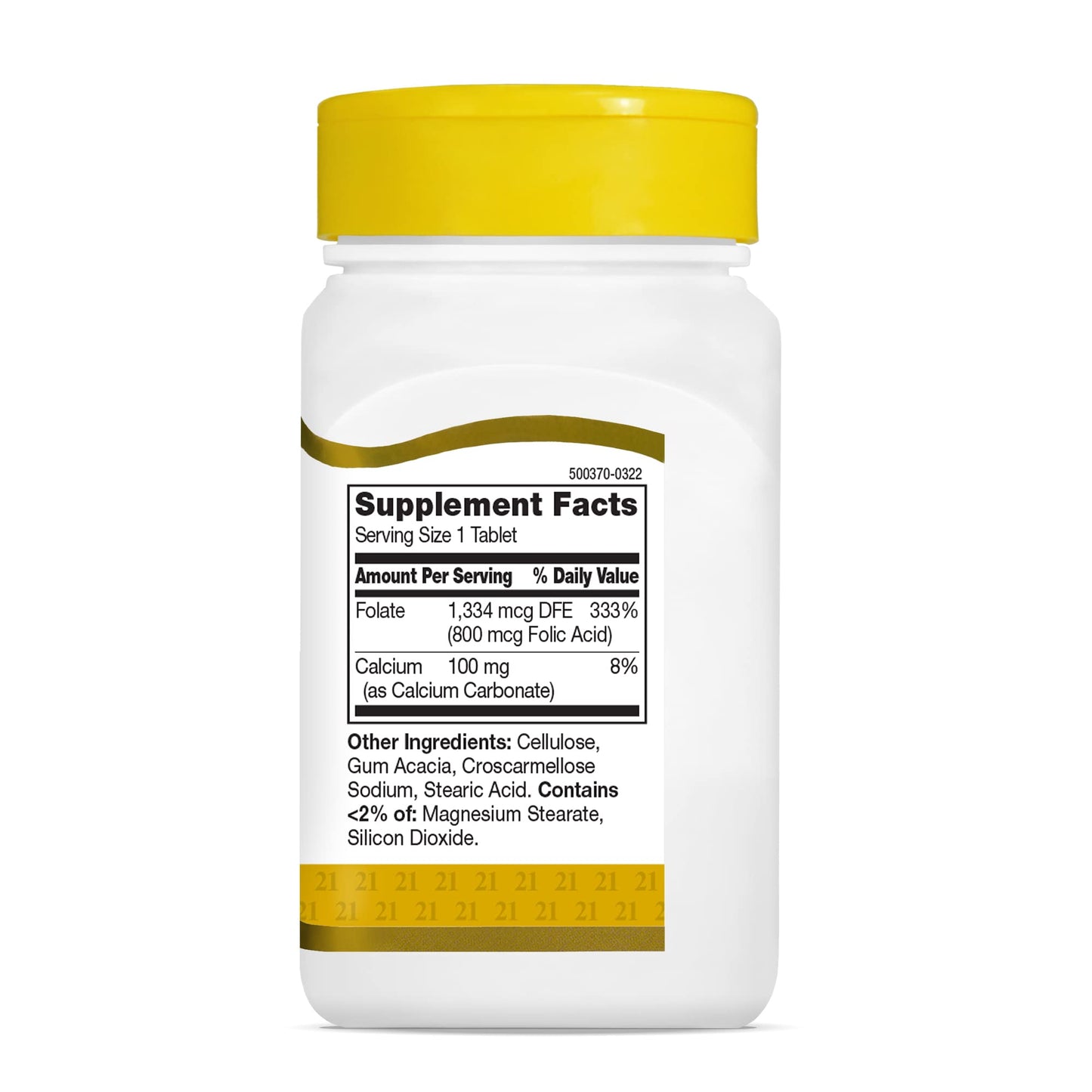 Pre-Order | Arrives in 5–10 Days – 21st Century 800 mcg Folic Acid Tablets, Assorted, 180 Count