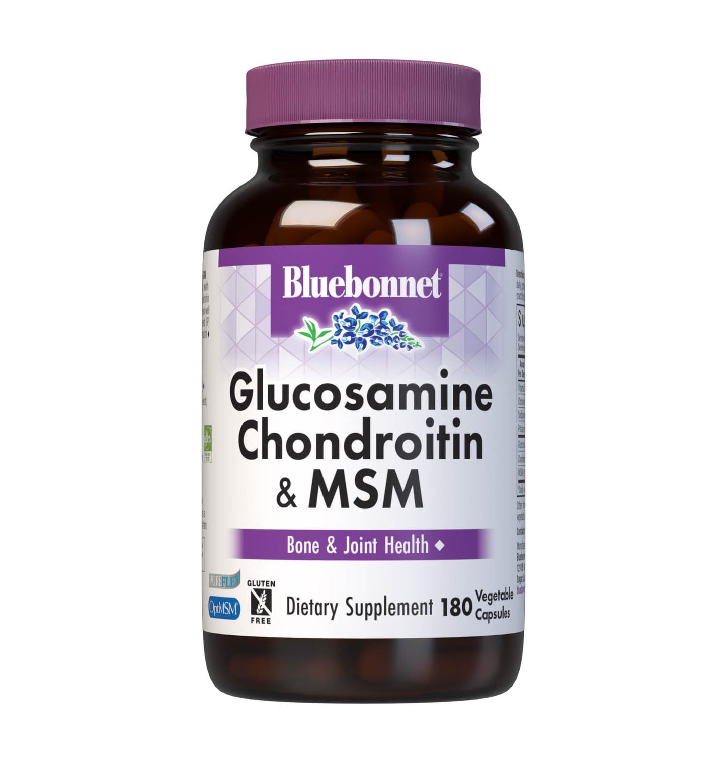Pre-Order | Arrives in 5–10 Days – Bluebonnet Nutrition Glucosamine Chondroitin Plus MSM, Glucosamine, Chondroitin Sulfate, Vitamin C & OptiMSM, Bone & Joint Health, Non GMO, Gluten Free, Soy Free, Milk Free, 180 Vegetable Capsules
