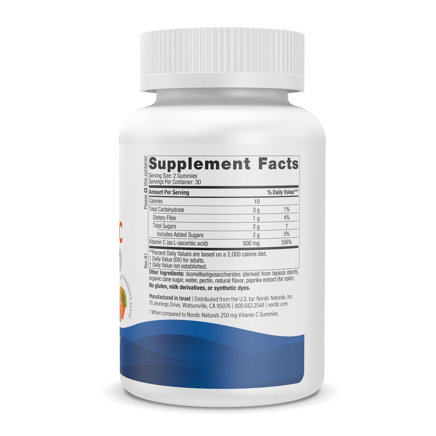 Pre-Order | Arrives in 5–10 Days – Nordic Naturals Vitamin C Extra Strength Gummies - Tangerine Flavor - 60 Gummies - 500 mg Vegan Vitamin C Supplement - Low-Sugar Immune - Support - 30 Servings