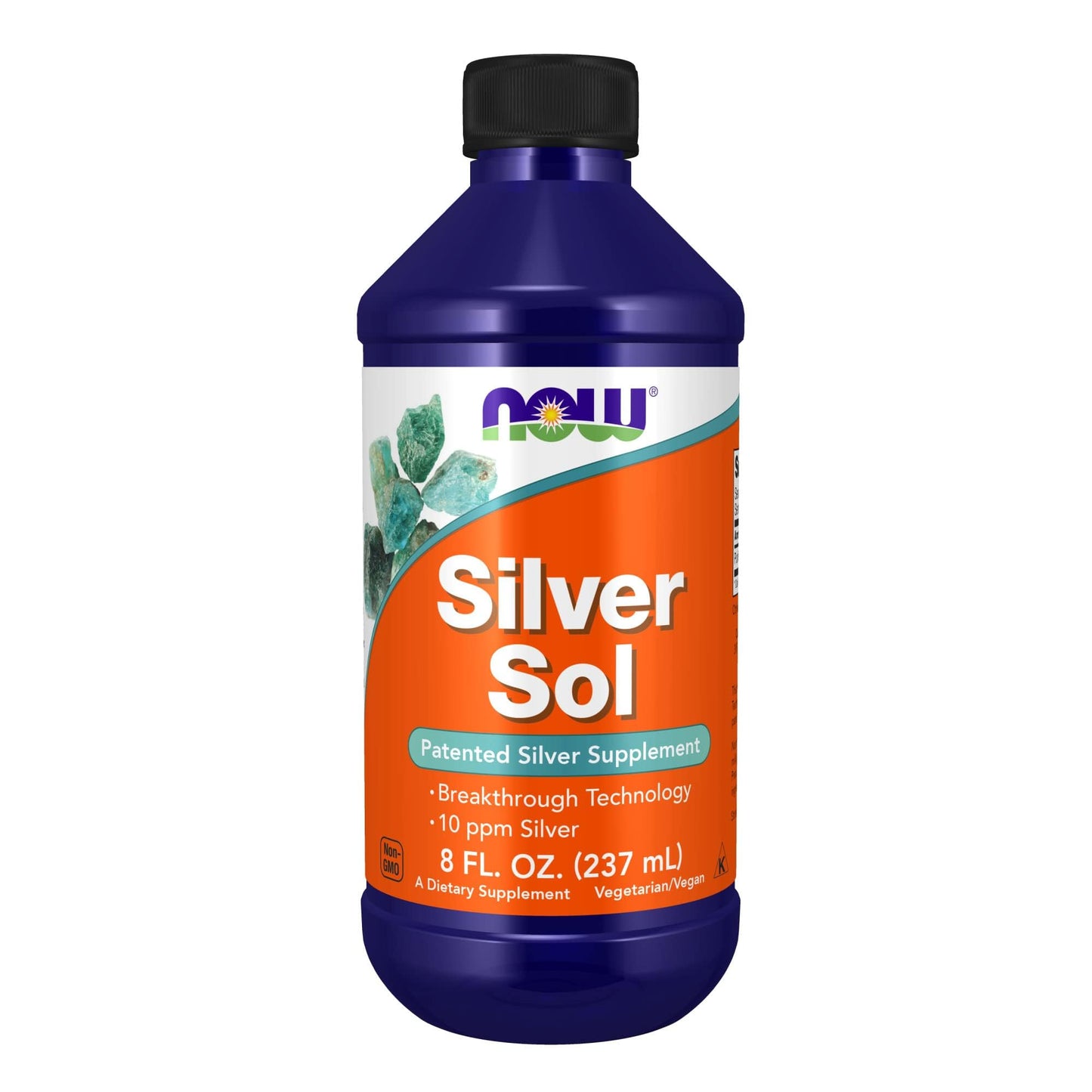 Pre-Order | Arrives in 5–10 Days – NOW Foods Supplements, Silver Sol 10 PPM with Elemental Silver and Deionized Water, Liquid, 8-Ounce