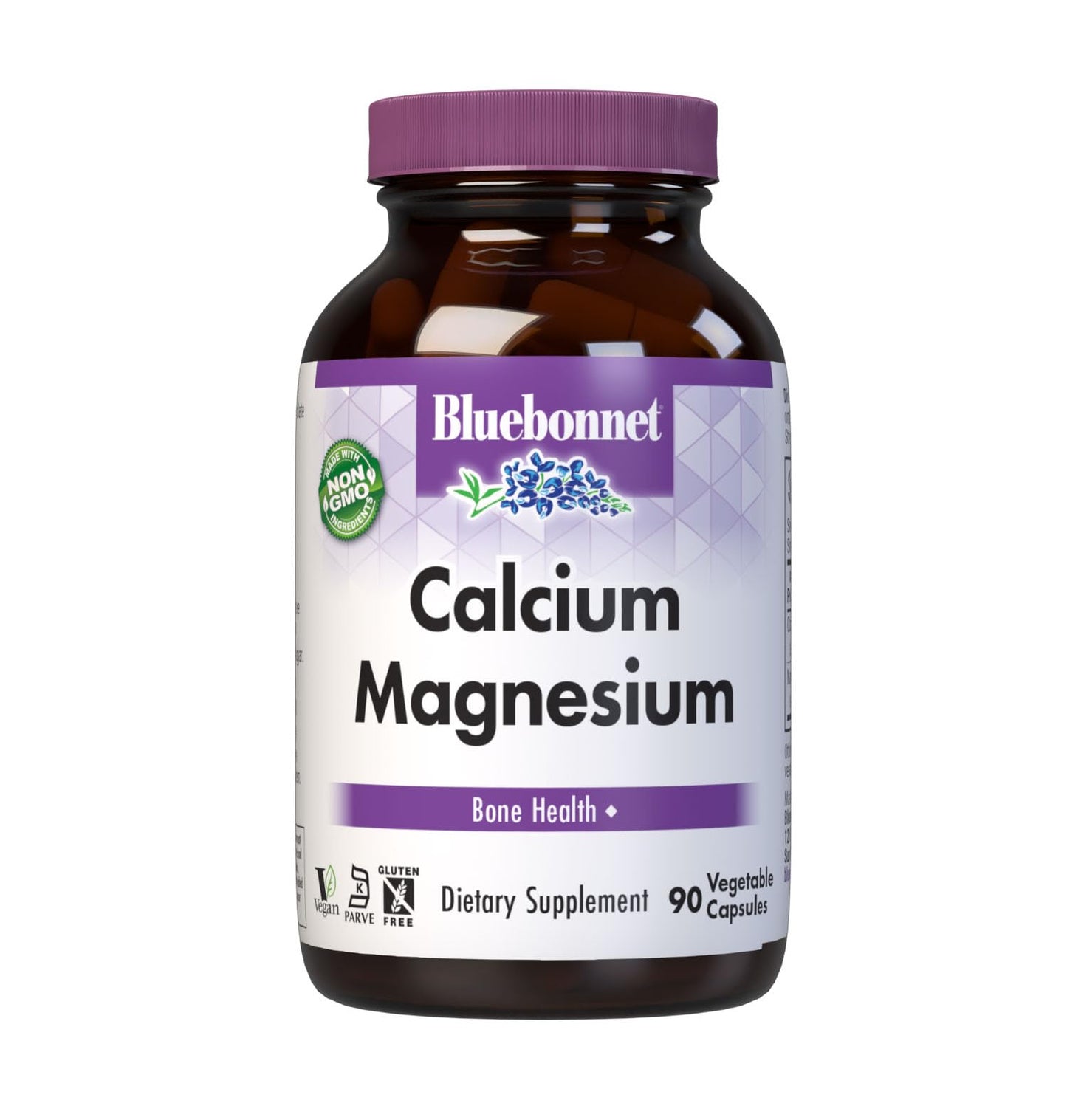 Pre-Order | Arrives in 5–10 Days – Bluebonnet Nutrition Calcium & Magnesium, Bone Health*, Non-GMO, Vegan, Kosher Certified, Gluten-Free, Soy-Free, 90 Vegetable Capsules, 30 Servings