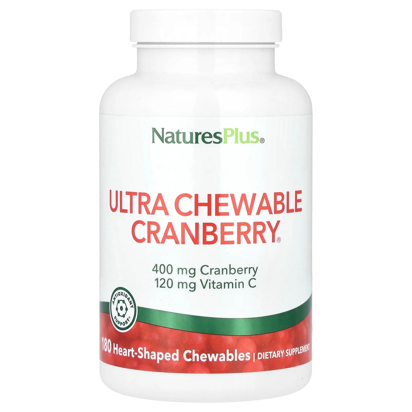 Pre-Order | Arrives in 5–10 Days – NaturesPlus
Ultra Chewable Cranberry®, 180 Heart-Shaped Chewables