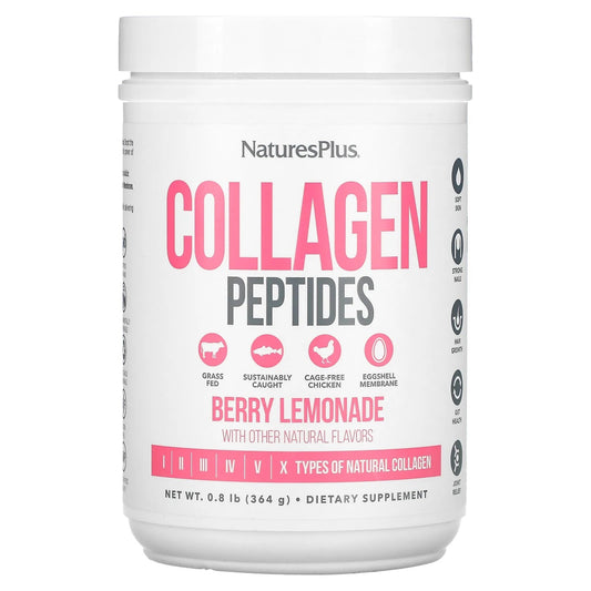 Pre-Order | Arrives in 5–10 Days – NaturesPlus
Collagen Peptides, Berry Lemonade, 0.8 lbs (364 g)