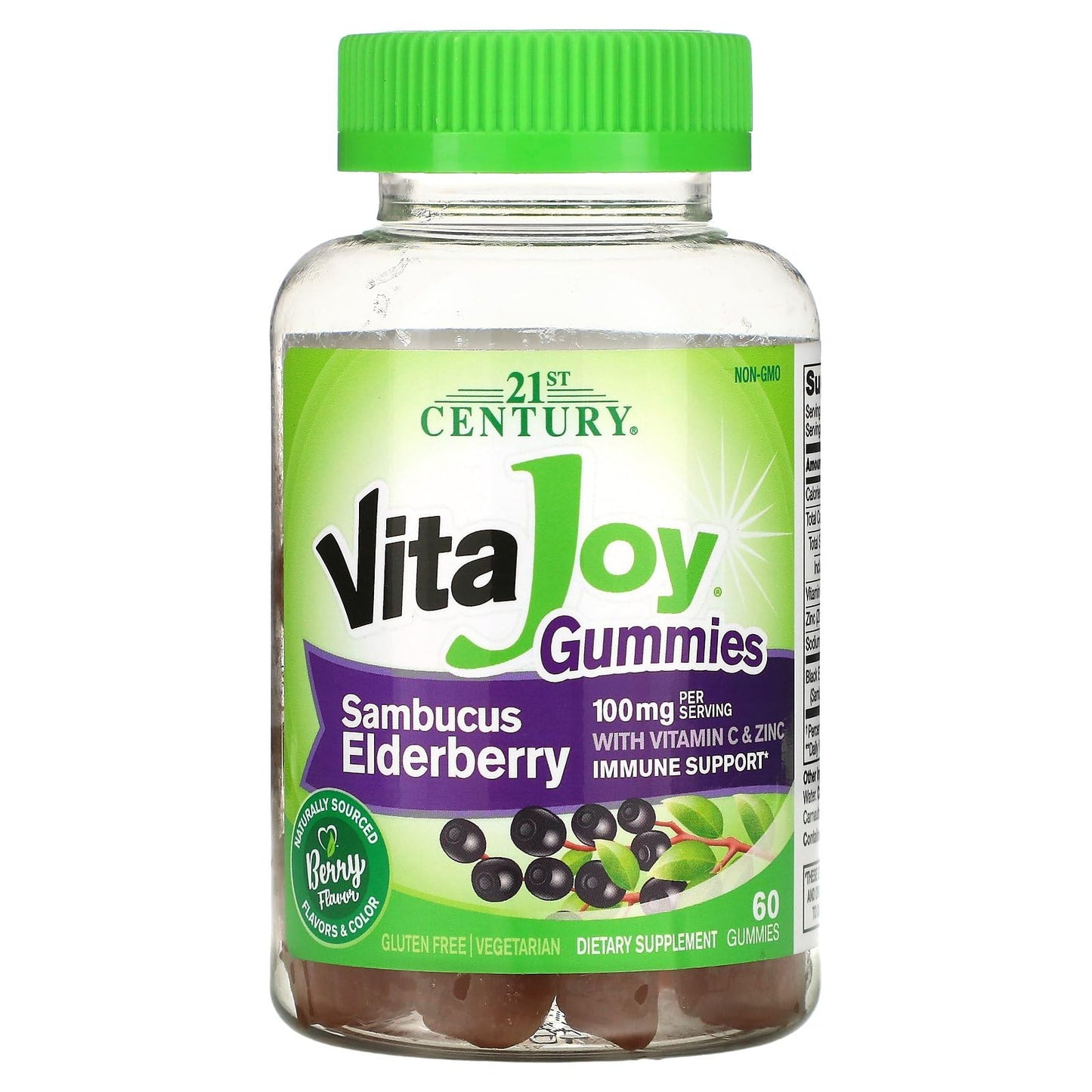 Pre-Order | Arrives in 5–10 Days – 21st Century VitaJoy Sambucus Elderberry Gummies, Berry, 60 Count
