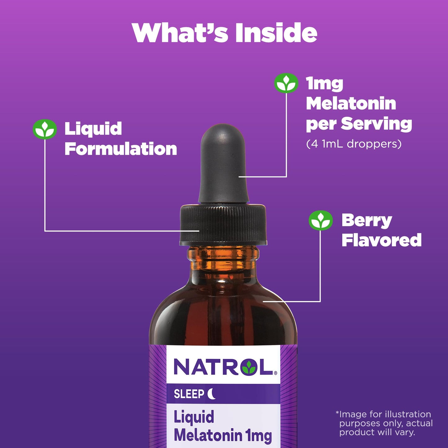 Pre-Order | Arrives in 5–10 Days – Natrol Liquid Melatonin 1mg, Berry-Flavored Dietary Supplement for Restful Sleep, 2 Fl Oz, 15 Servings