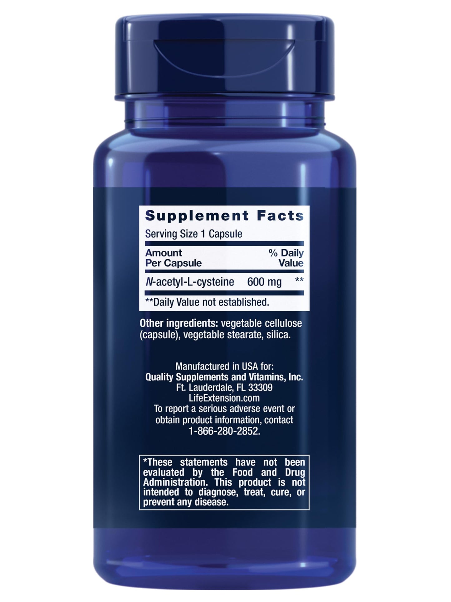 Pre-Order | Arrives in 5–10 Days – Life Extension N-Acetyl-L-Cysteine (NAC), Immune Response, Respiratory Health, Liver Health, NAC 600 mg, antioxidant Defense, Free radicals, Easy to Absorb, 60 Capsules
