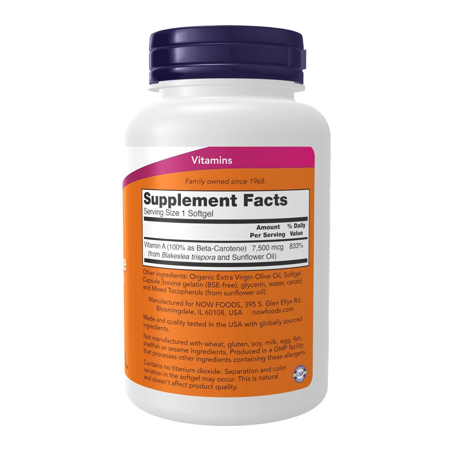 Pre-Order | Arrives in 5–10 Days – NOW Foods Supplements, Natural Beta Carotene 25,000 IU, Essential Nutrition, 180 Softgels