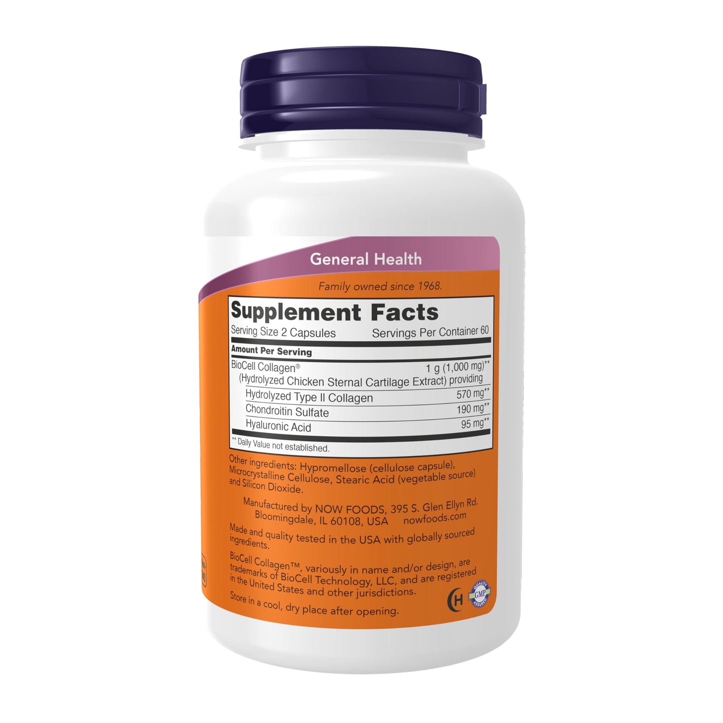 Pre-Order | Arrives in 5–10 Days – NOW Foods Supplements, BioCell Collagen® Hydrolyzed Type II, Clinically Validated, 120 Veg Capsules