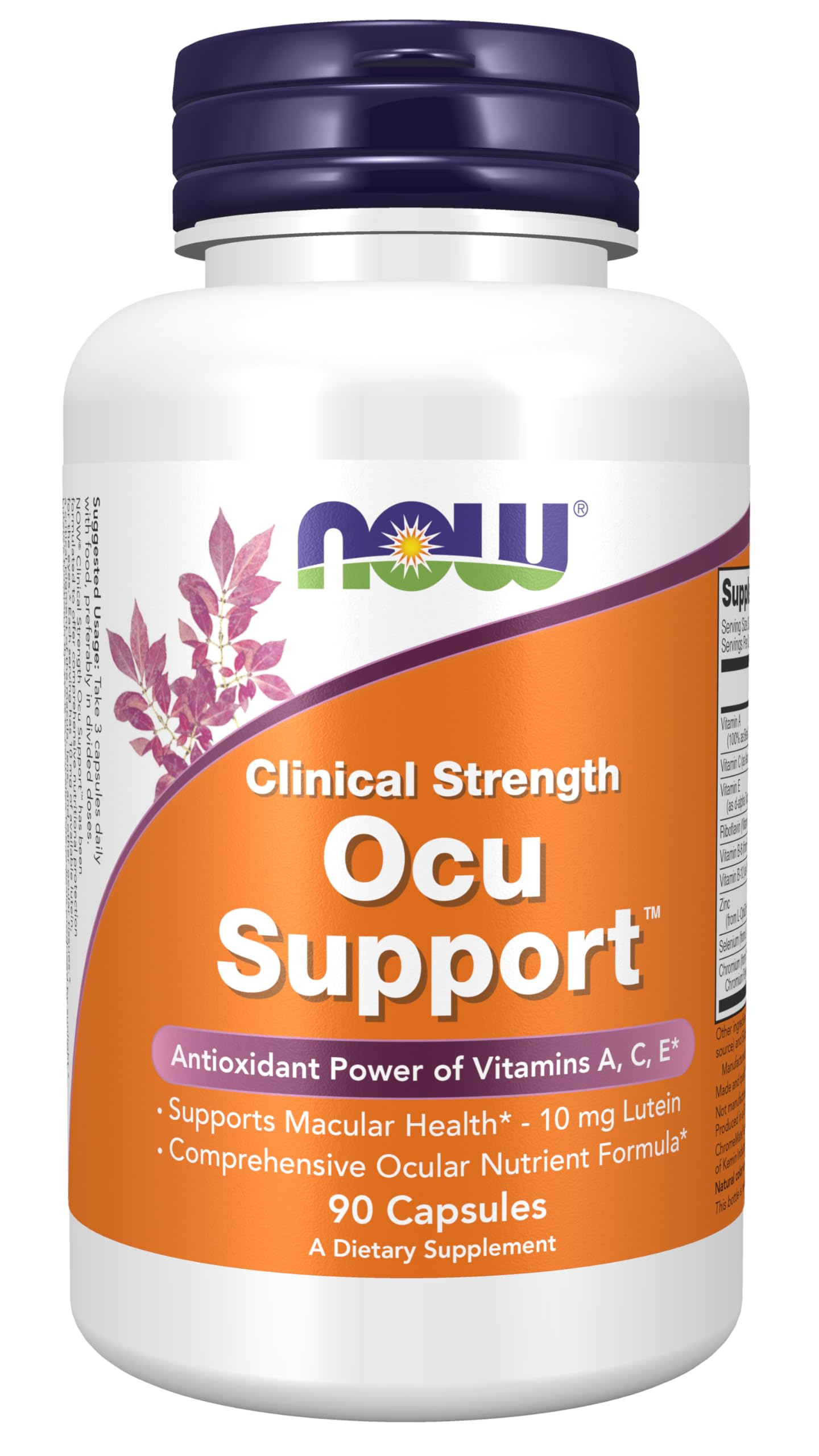 Pre-Order | Arrives in 5–10 Days – NOW Foods Supplements, Ocu Support™with FloraGLO® Lutein, plus Vitamins A, C and E, 90 Veg Capsules