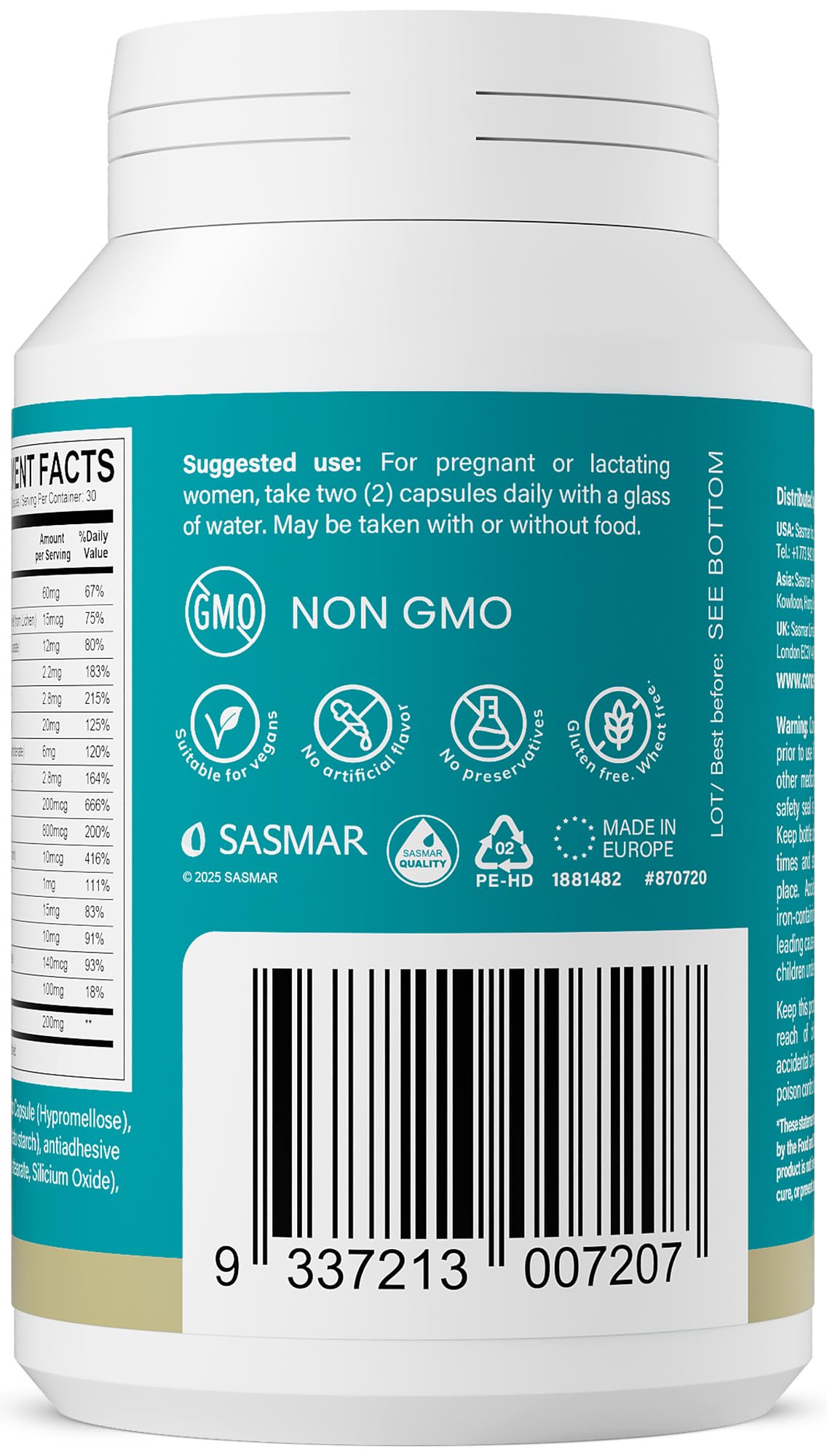 Pre-Order | Arrives in 5–10 Days – Conceive Plus Prenatal Vitamins for Women Supplement - Multivitamin With Folic Acid for Pregnancy Vegan, Choline, Iron - Pre Natal Vitamins DHA, Non GMO - Maternity Vitamin for Brain & Eye 60 Capsules
