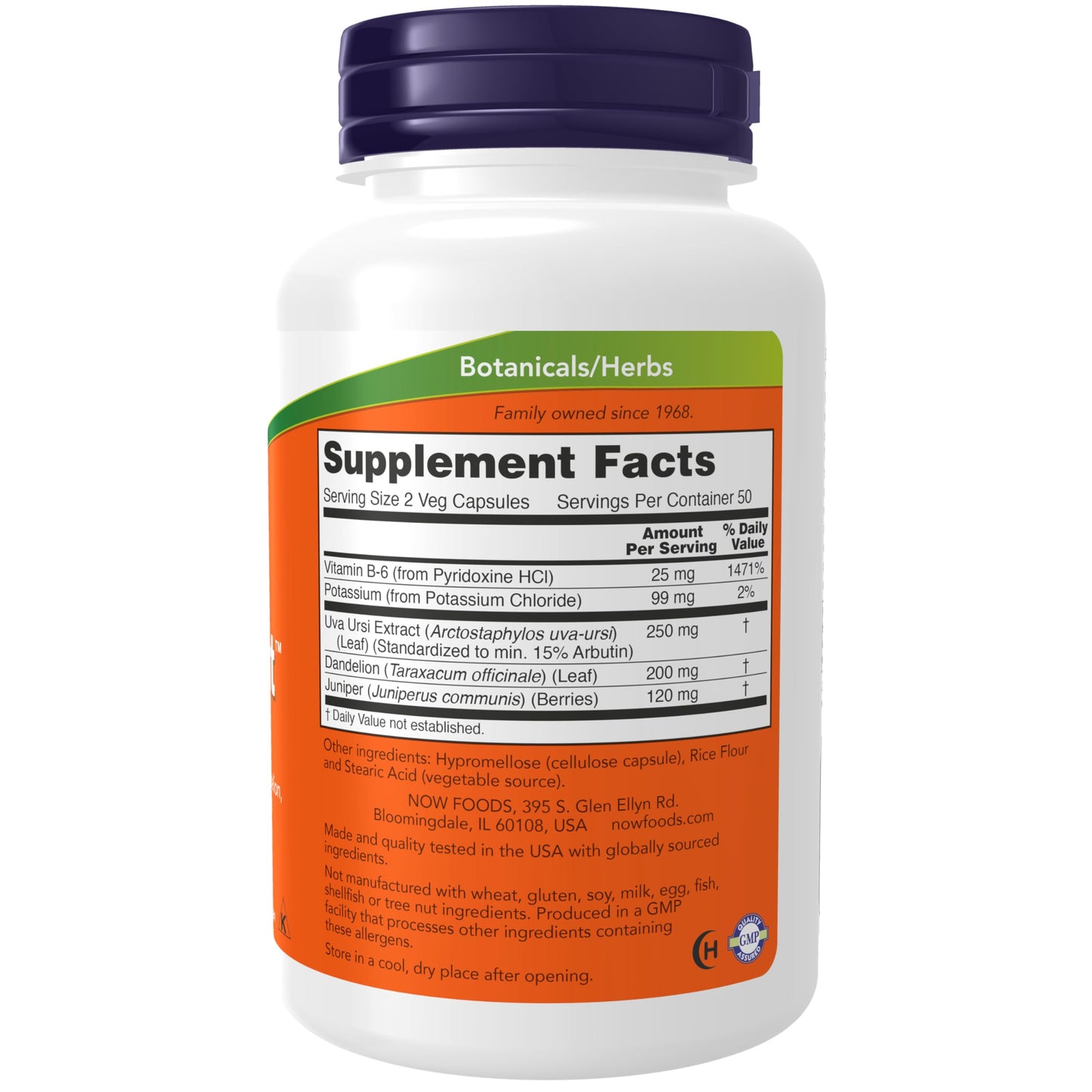 Pre-Order | Arrives in 5–10 Days – NOW Foods Supplements, Water Out With Standardized Uva Ursi, Dandelion, Potassium and Vitamin B-6, 100 Veg Capsules
