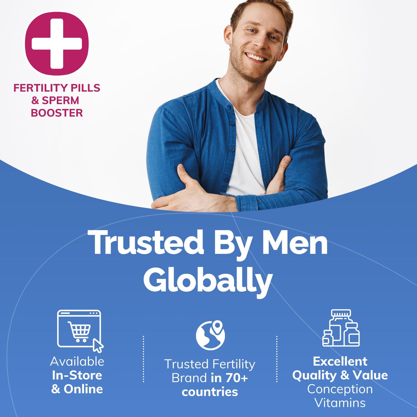 Pre-Order | Arrives in 5–10 Days – CONCEIVE PLUS Men's Fertility Support | Male Fertility Supplement for Healthy Sperm, Daily Multivitamin for Men with Vitamin C, Vitamin E, Selenium, Zinc, 30 Days