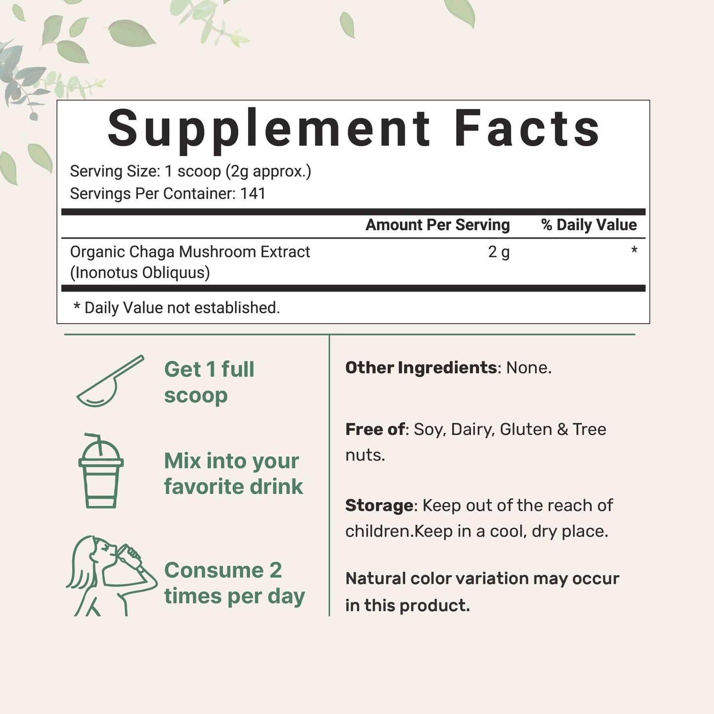 Pre-Order | Arrives in 5–10 Days – Micro Ingredients Organic Chaga Mushroom Extract 100:1 Powder, 10 Ounce | Wild Harvest Mushroom, Chaga Tea, Superfood for Beverage and Smoothie, Vegan Friendly