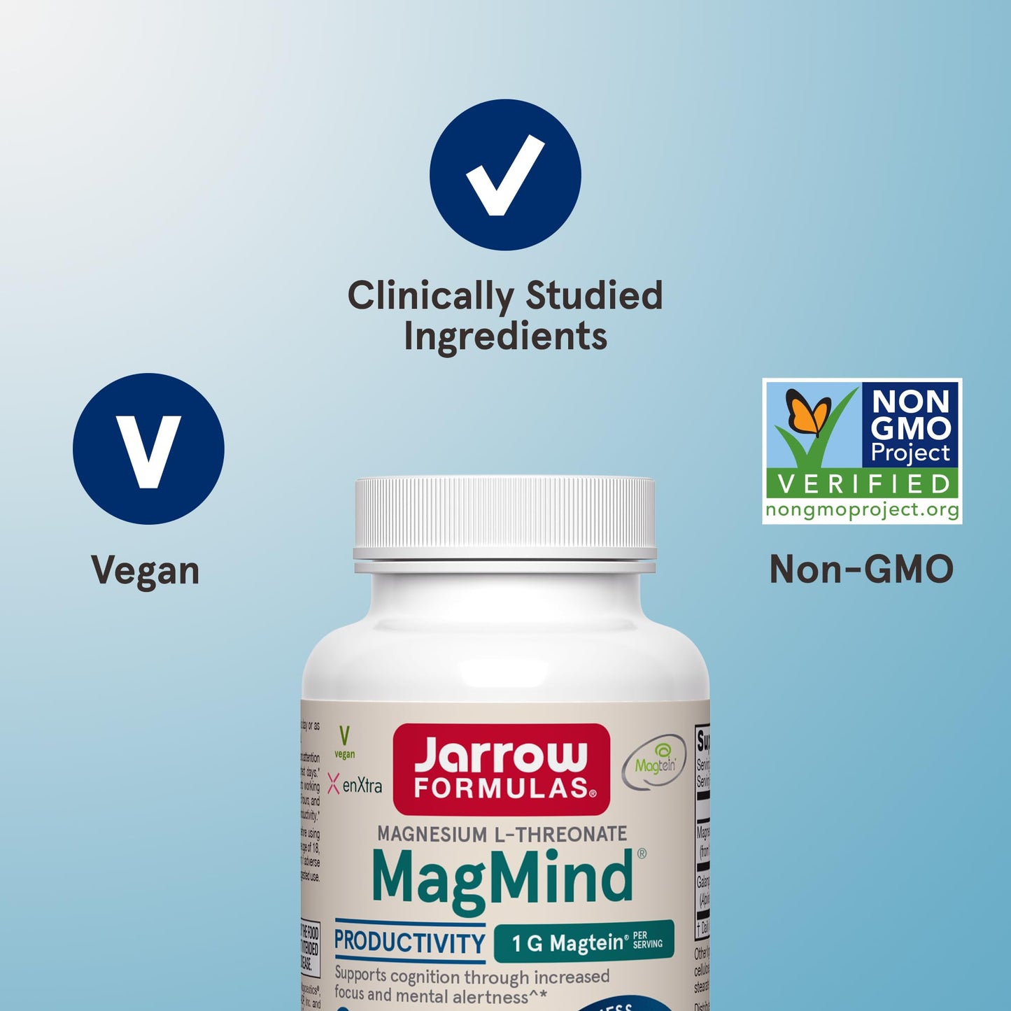 Pre-Order | Arrives in 5–10 Days – Jarrow Formulas Magnesium L-Threonate, MagMind Productivity, High Absorption Magnesium, Brain Supplements for Memory and Focus, 60 Veggie Capsules, Up to a 30 Day Supply