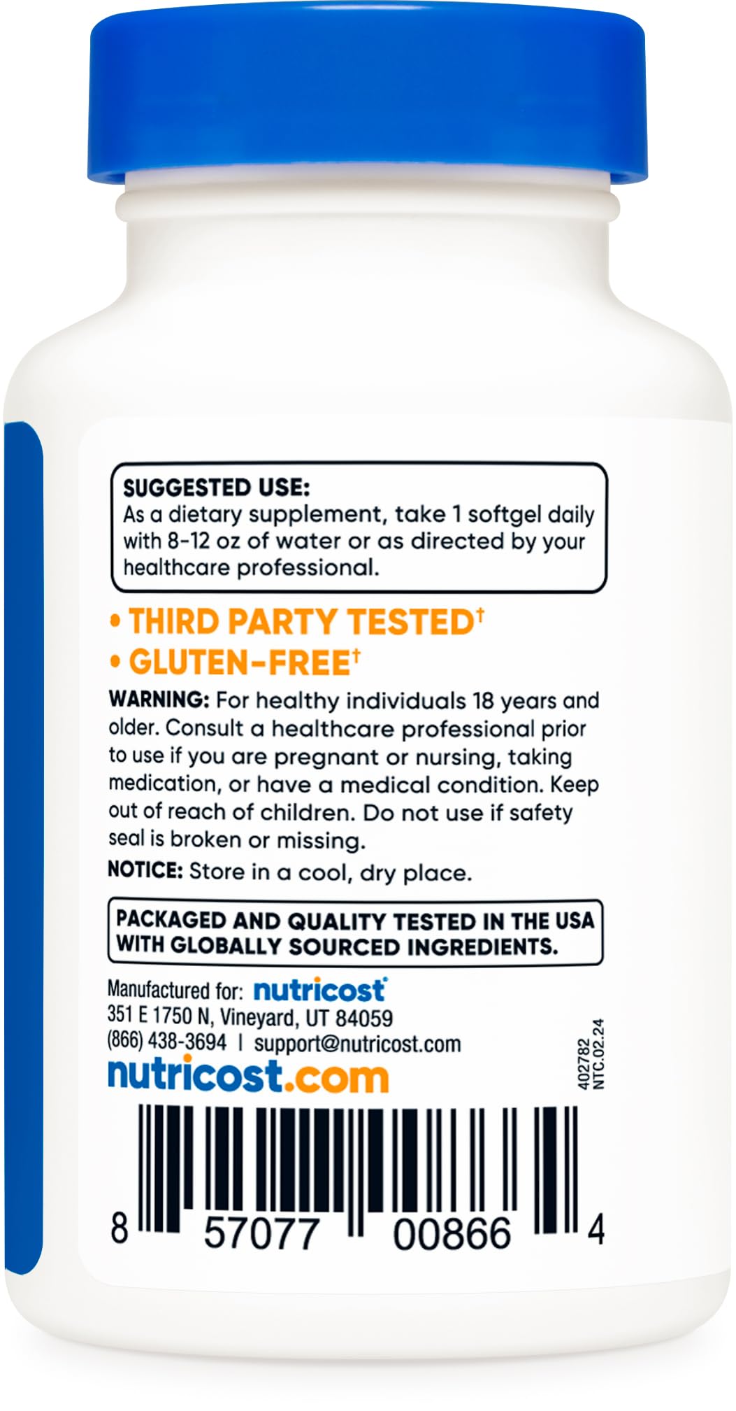 Pre-Order | Arrives in 5–10 Days – 
Nutricost Vitamin K2 (MK7) (100mcg) + Vitamin D3 (5000 IU) 120 Softgels - Gluten Free and Non-GMO