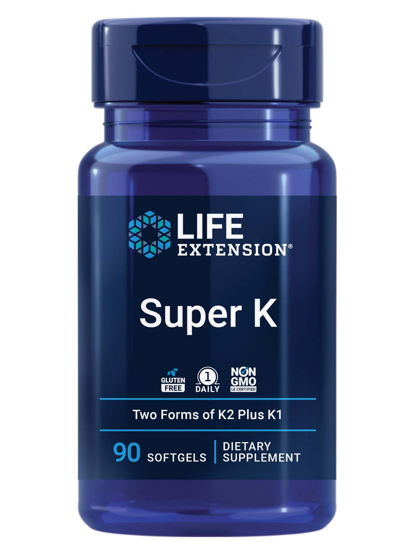 Pre-Order | Arrives in 5–10 Days – Life Extension Super K, vitamin K1, vitamin K2 mk-7, vitamin K2 mk-4, vitamin C, bone/heart/arterial health, 3-month supply, Gluten-Free, 1 Daily, Non-GMO, 90 softgels