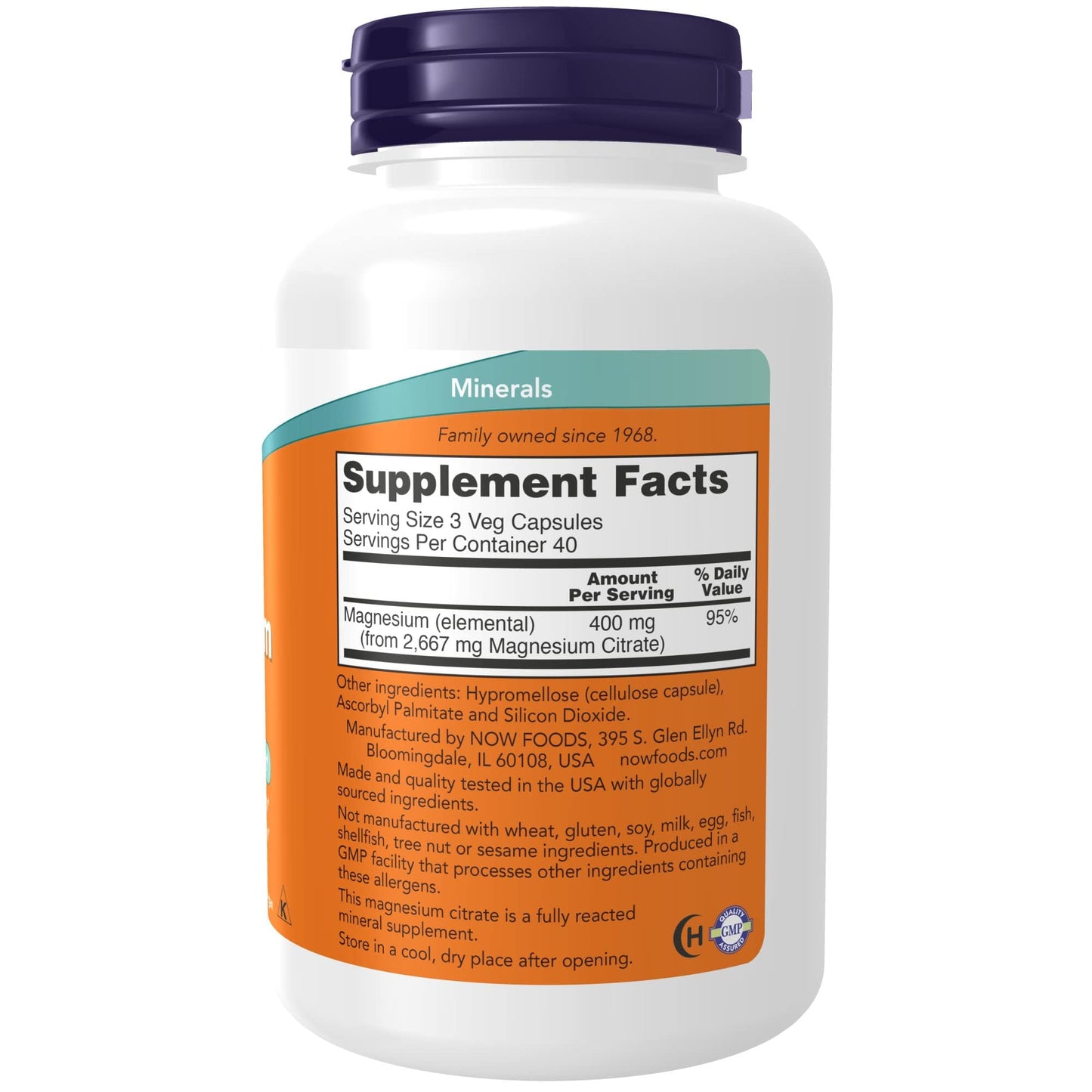 Pre-Order | Arrives in 5–10 Days – NOW Supplements, Magnesium Citrate, Enzyme Function*, Nervous System Support*, 120 Veg Capsules
