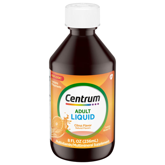 Pre-Order | Arrives in 5–10 Days – 
Centrum Liquid Multivitamin for Adults, Multivitamin/Multimineral Supplement with B Vitamins and Antioxidants, Citrus Flavor - 8 Fl Oz