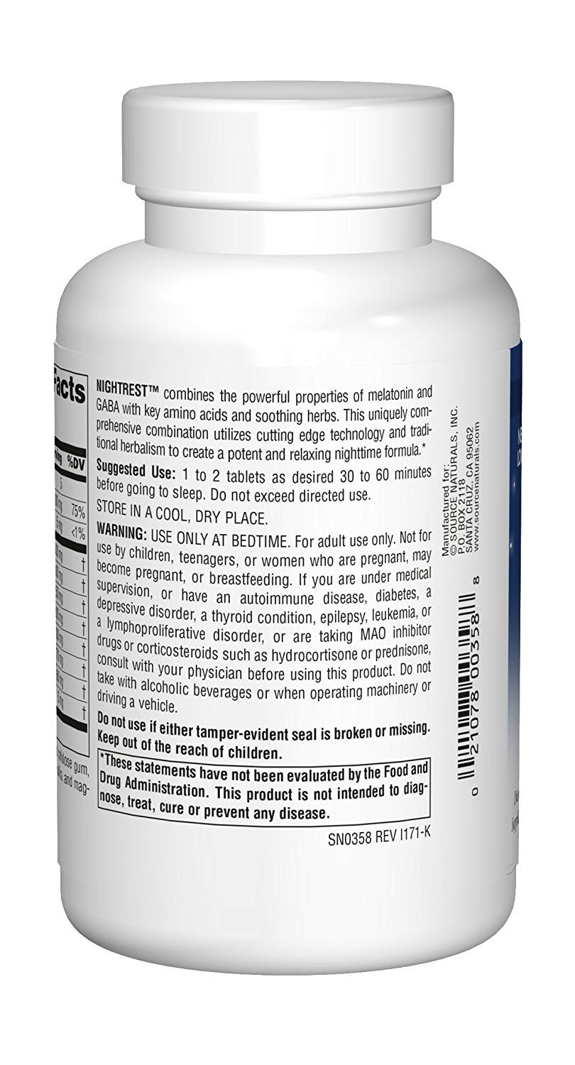 Pre-Order | Arrives in 5–10 Days – Night Rest with Melatonin Source Naturals, Inc. 100 Tabs