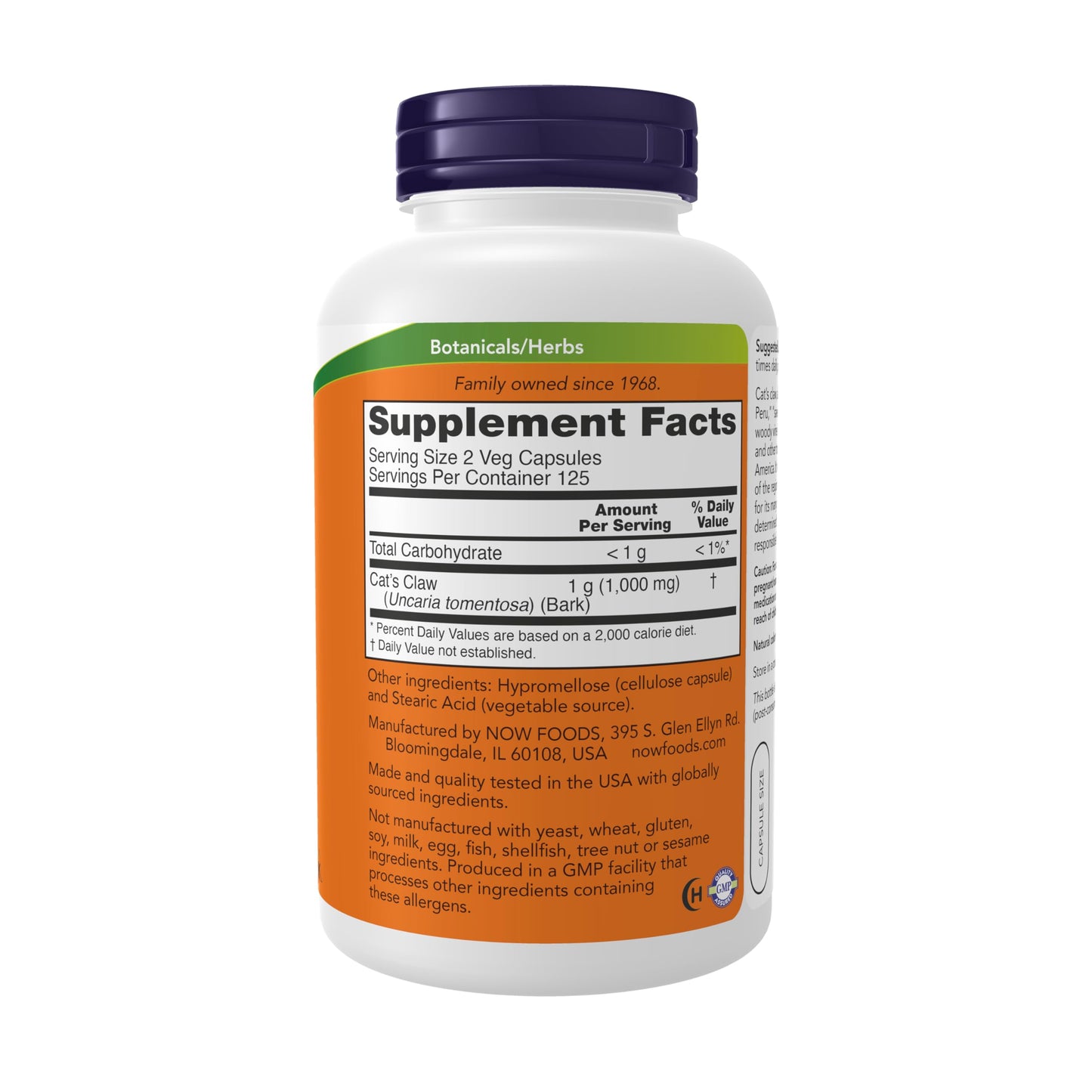Pre-Order | Arrives in 5–10 Days – NOW Supplements, Cat's Claw 500 mg, Non-GMO Project Verified, Herbal Supplement, 250 Count (Pack of 1)