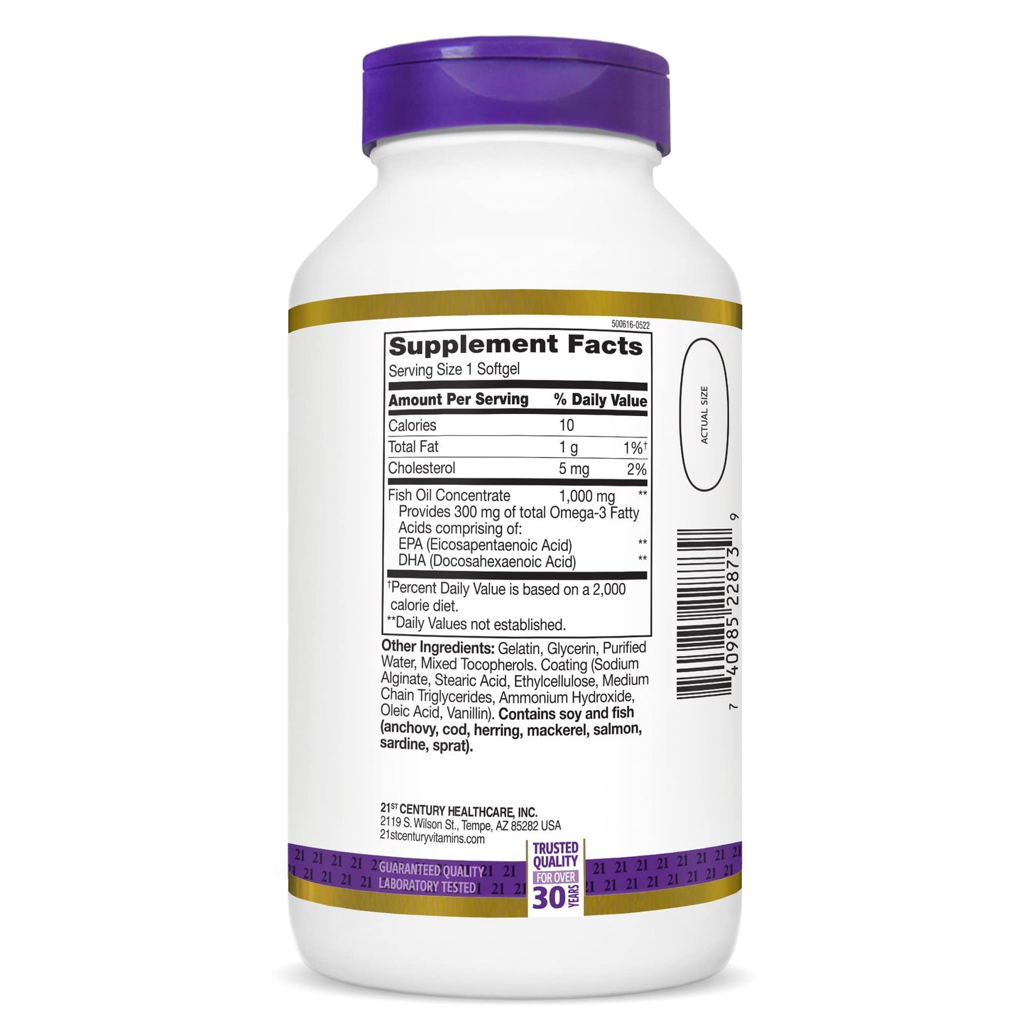 Pre-Order | Arrives in 5–10 Days – 21st Century Fish Oil 1000 Mg Enteric Coated Softgels, 180Count