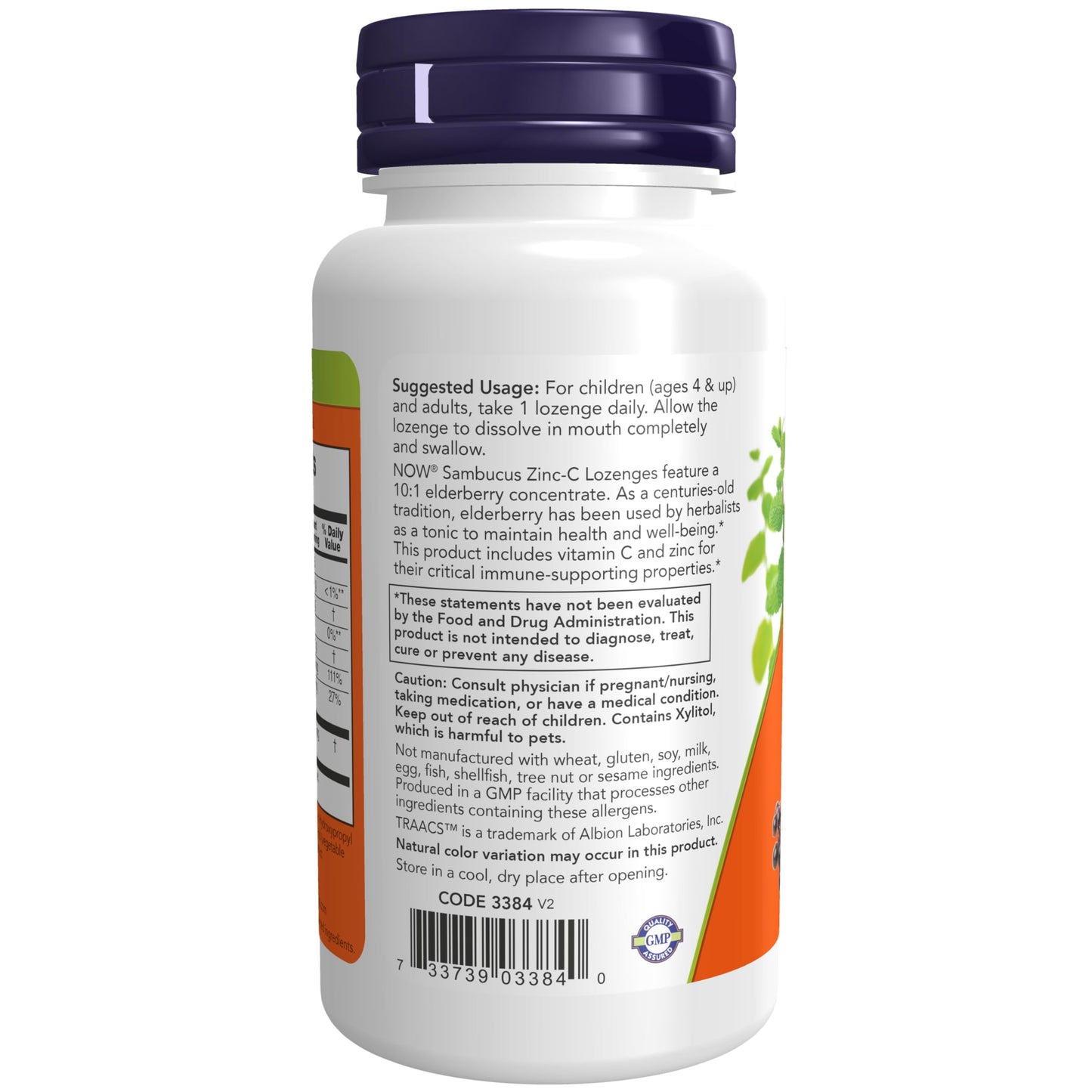 Pre-Order | Arrives in 5–10 Days – NOW Foods Supplements, Sambucus Zinc-C with Elderberry Concentrate and Vitamin C, 60 Lozenges