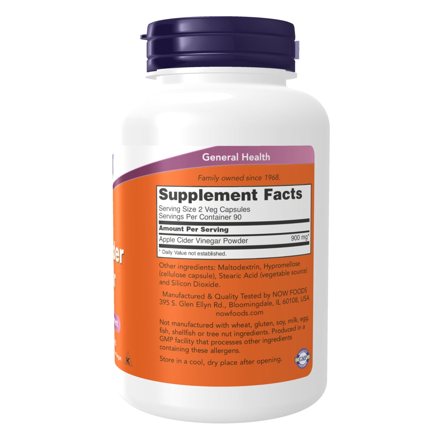 Pre-Order | Arrives in 5–10 Days – NOW Foods Supplements, Apple Cider Vinegar 450 mg, Derived from Fermentation of Sweet Apple Cider, 180 Veg Capsules