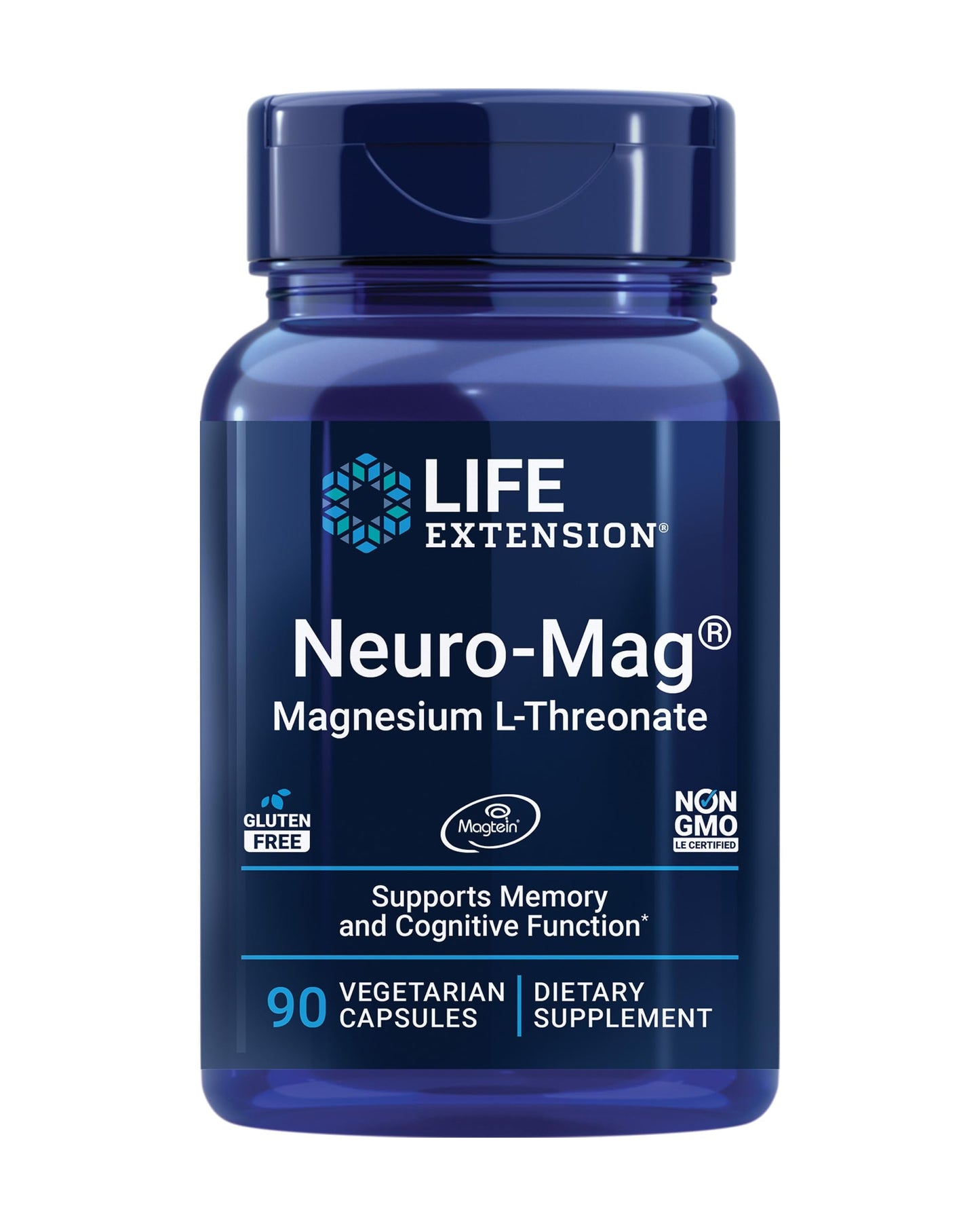 Pre-Order | Arrives in 5–10 Days – Life Extension Neuro-Mag Magnesium L-Threonate, Magnesium L-threonate, Memory Health, Quick Thinking, Cognitive Health Support, Vegetarian, Non-GMO, 90 Vegetarian Capsules