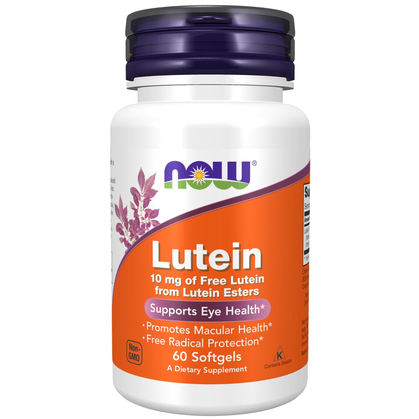 Pre-Order | Arrives in 5–10 Days – NOW Foods Supplements, Lutein 10 mg with 10 mg of Free Lutein from Lutein Esters, 60 Softgels