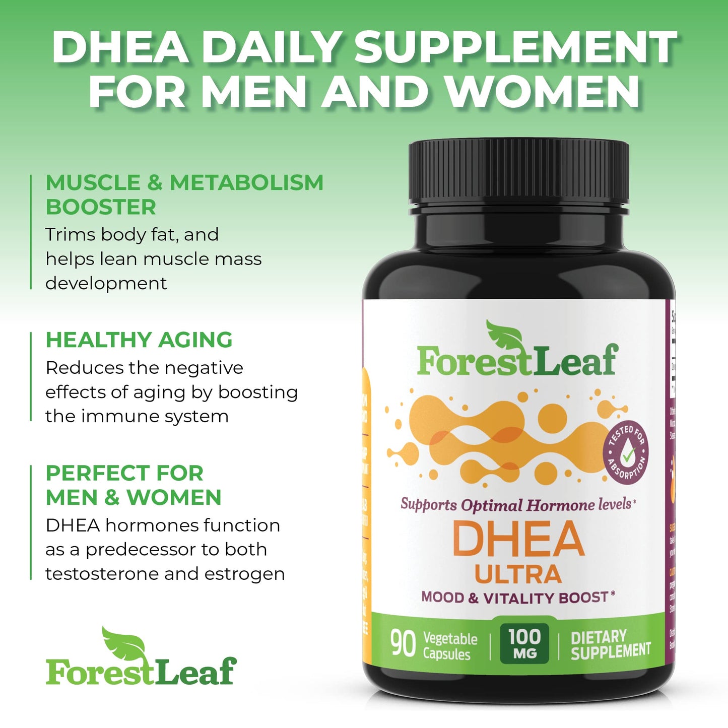 Pre-Order | Arrives in 5–10 Days – DHEA 100mg | DHEA Supplement for Women | DHEA Supplement for Men | Pure High Strength Micronized Dehydroepiandrosterone | Supports Energy, Hormone Balance, Anti-Aging, Mood | 90 Caps (3-Month Supply)