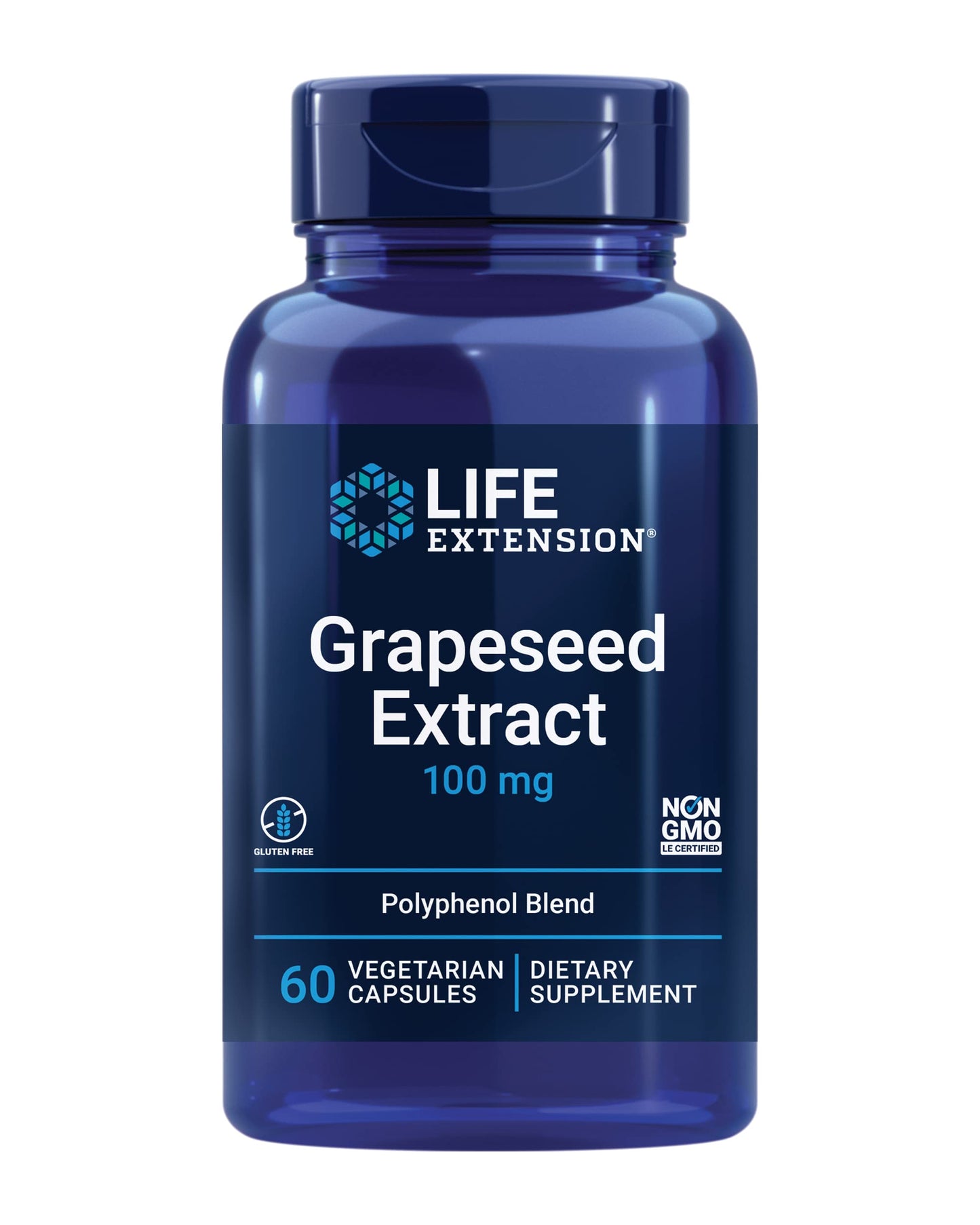 Pre-Order | Arrives in 5–10 Days – Life Extension Grapeseed Extract, Vitamin C, Calcium, resveratrol, polyphenols, Cardiovascular Health, antioxidant Protection, Gluten-Free, Non-GMO, Vegetarian, 60 Capsules