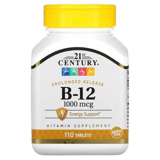 Pre-Order | Arrives in 5–10 Days – 21st Century B 12 1000 mcg Prolonged Release Tablets, 110 Count