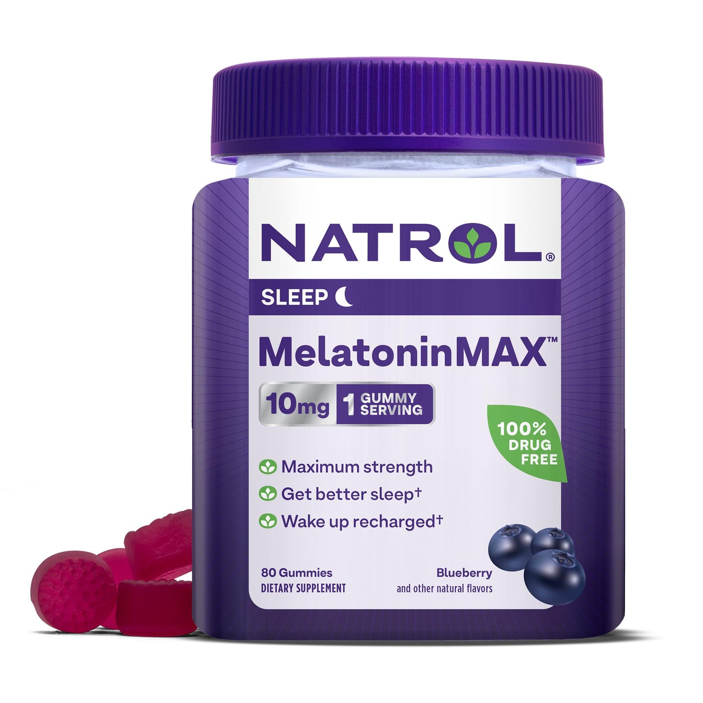 Pre-Order | Arrives in 5–10 Days – Natrol Melatonin 10mg Sleep Aid Supplement, 80 Count MelatoninMax Gummies, Blueberry Flavor, 10 mg Melatonin Gummies for Occasional Sleeplessness, 80 Day Supply