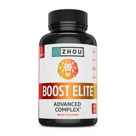Pre-Order | Arrives in 5–10 Days – Zhou Boost Elite - Energy Supplement, Natural Muscle Support Pills for Men with Tribulus, Fenugreek, Ginseng, and Maca - 90 Veggie Capsules