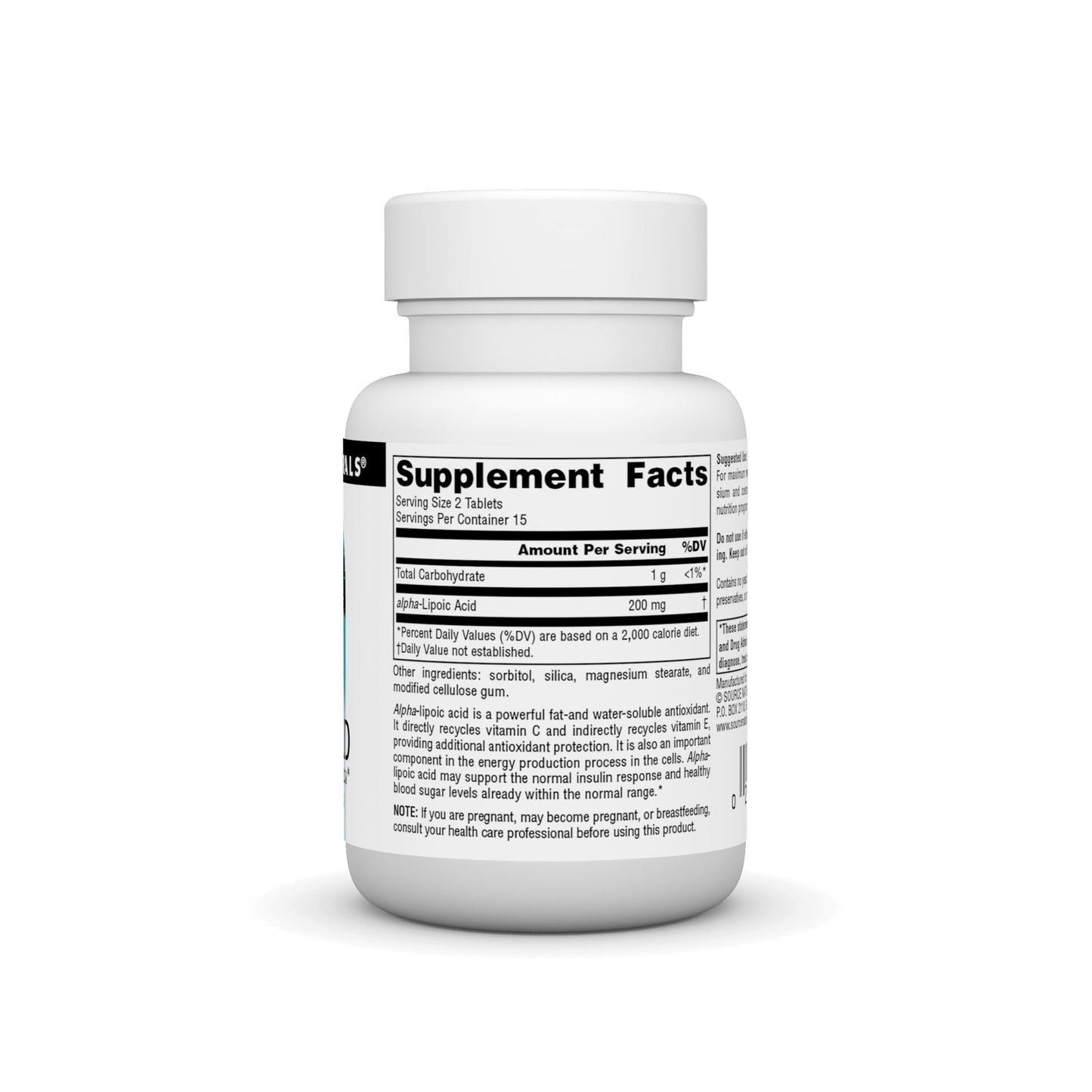 Pre-Order | Arrives in 5–10 Days – Alpha Lipoic Acid 100mg Source Naturals, Inc. 30 Tabs