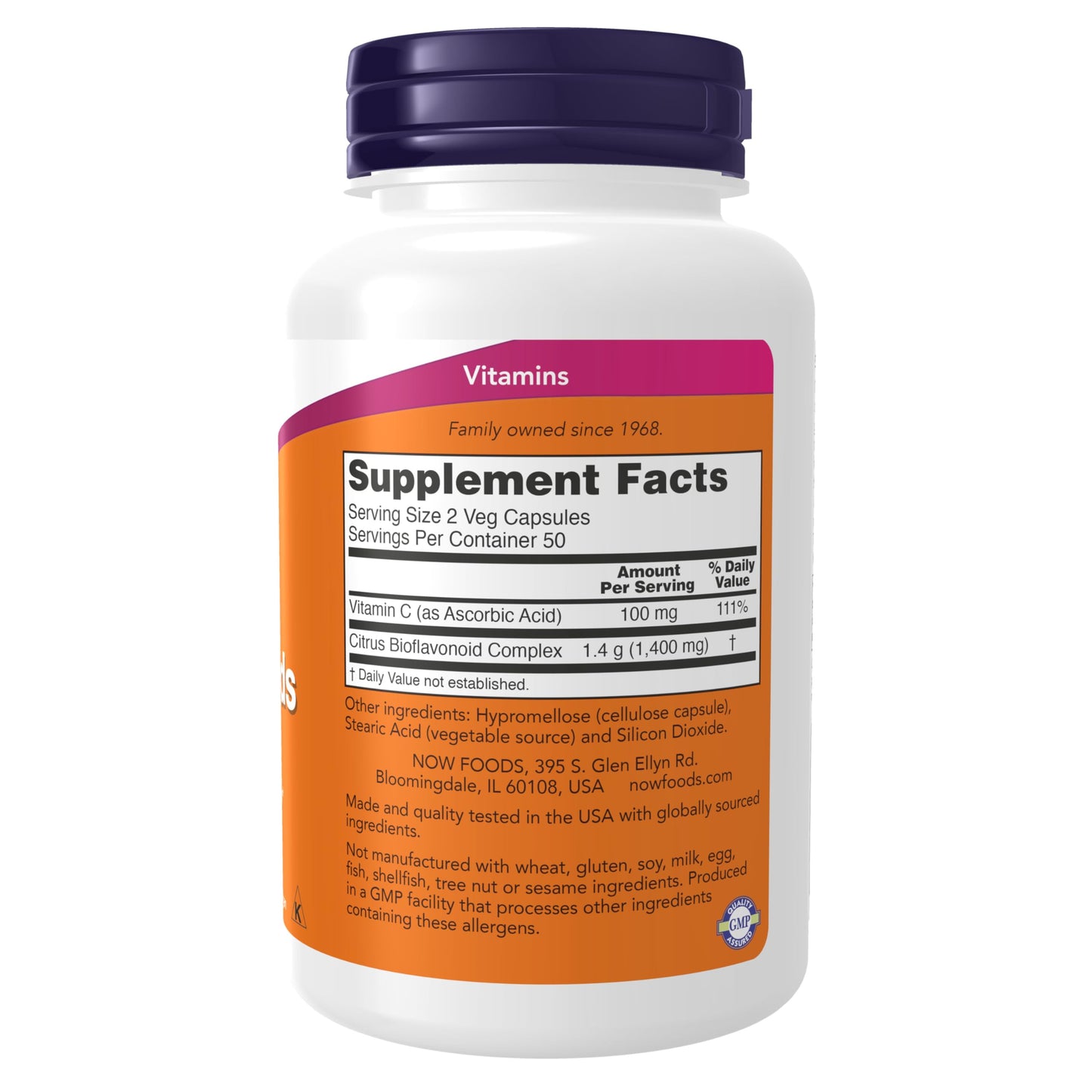 Pre-Order | Arrives in 5–10 Days – NOW Supplements, Citrus Bioflavonoids 700mg, Supports Immune System*, Cell Defense*, 100 Capsules