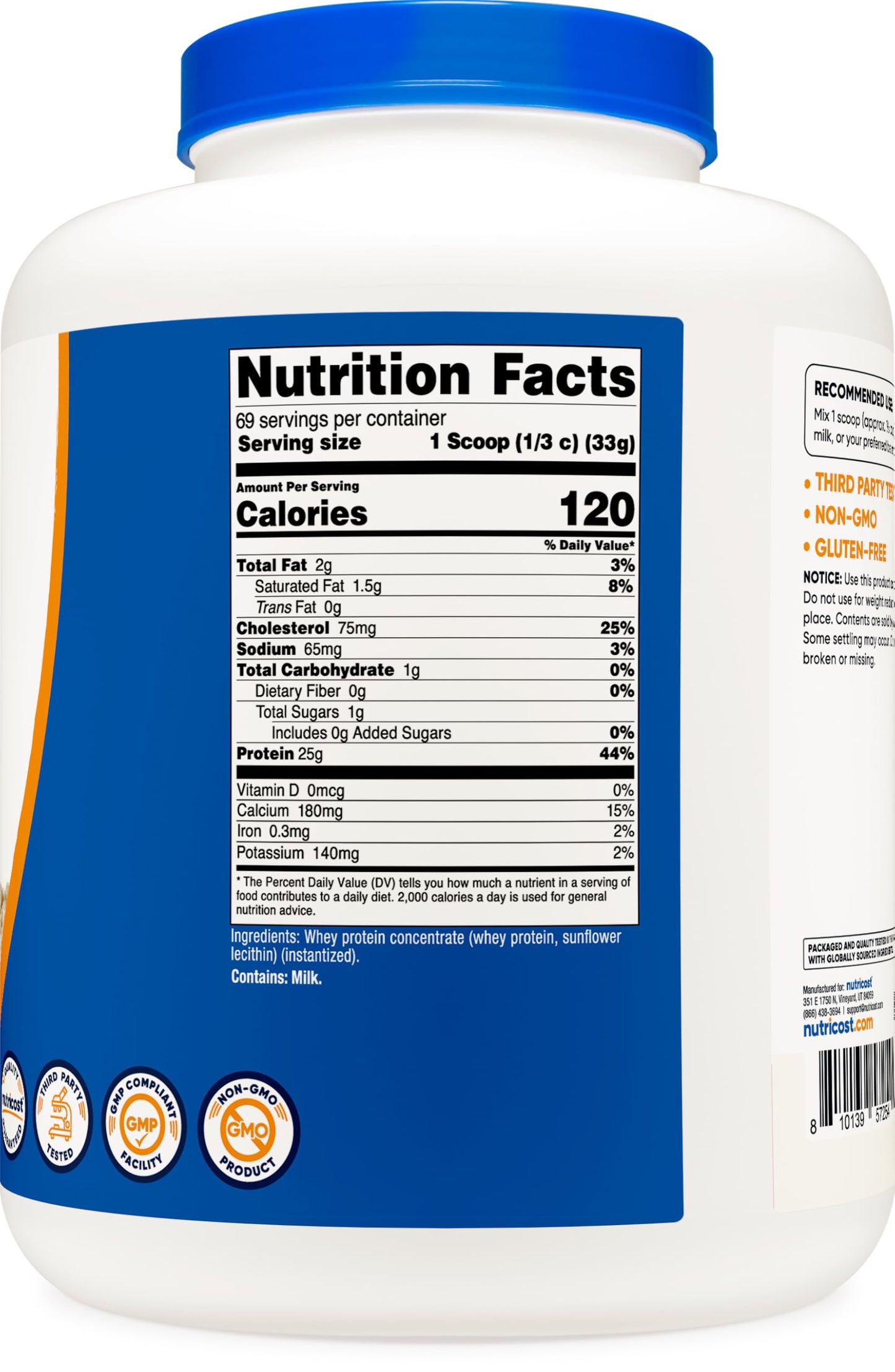 Pre-Order | Arrives in 5–10 Days – 
Nutricost Whey Protein Powder, Unflavored, 5 pounds - from Whey Protein Concentrate