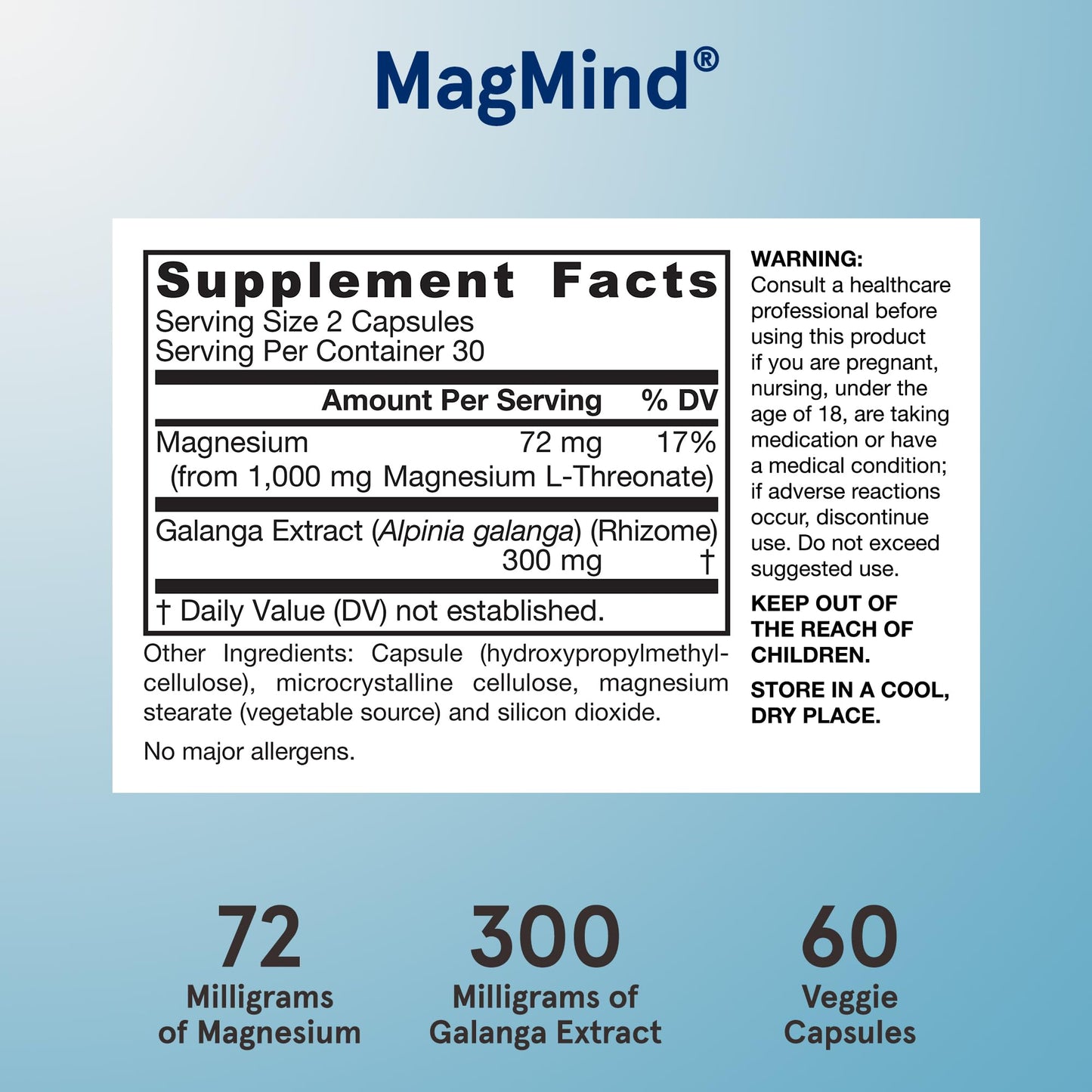 Pre-Order | Arrives in 5–10 Days – Jarrow Formulas Magnesium L-Threonate, MagMind Productivity, High Absorption Magnesium, Brain Supplements for Memory and Focus, 60 Veggie Capsules, Up to a 30 Day Supply
