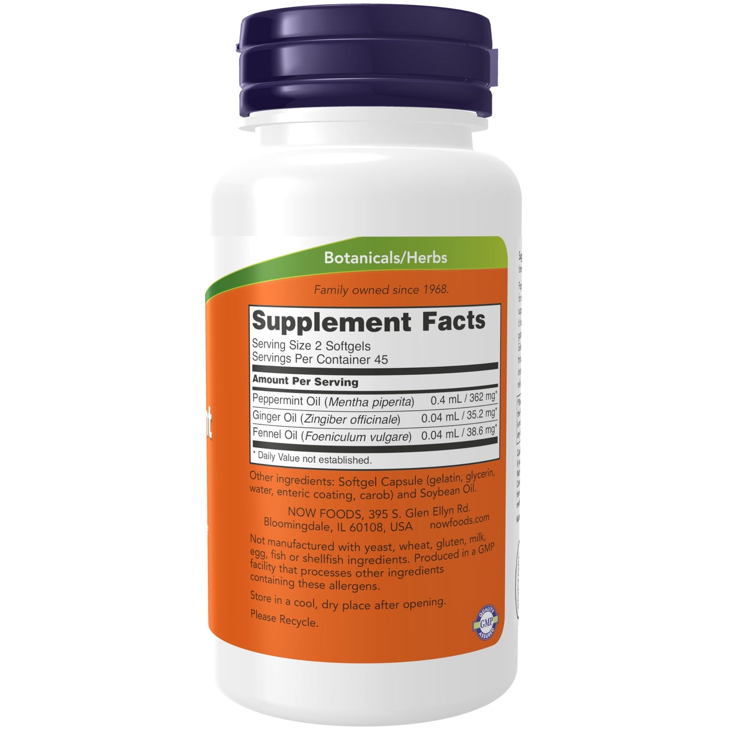 Pre-Order | Arrives in 5–10 Days – NOW Foods Supplements, Peppermint Gels with Ginger & Fennel Oils, Enteric Coated, Digestive Support*, 90 Softgels
