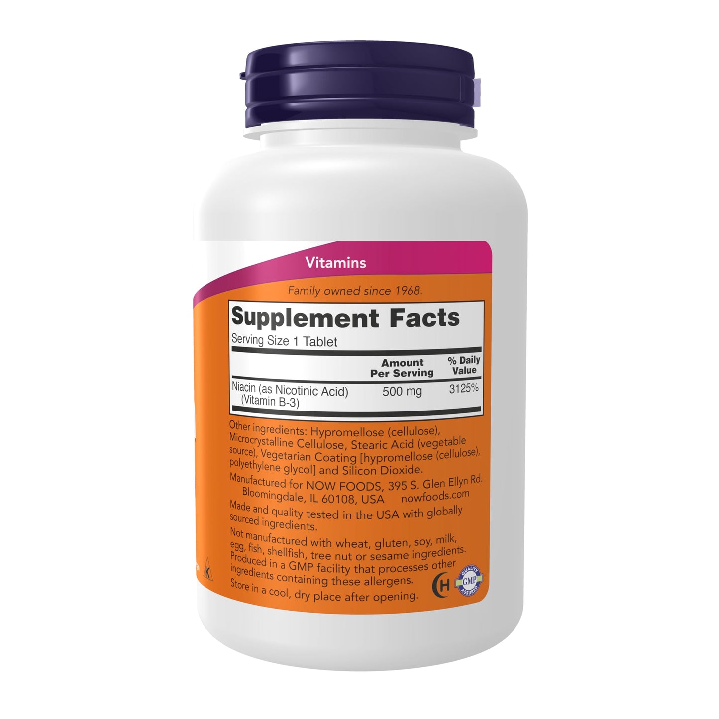 Pre-Order | Arrives in 5–10 Days – NOW Foods Supplements, Niacin (Vitamin B-3) 500 mg, Sustained Release, Nutritional Health, 250 Tablets