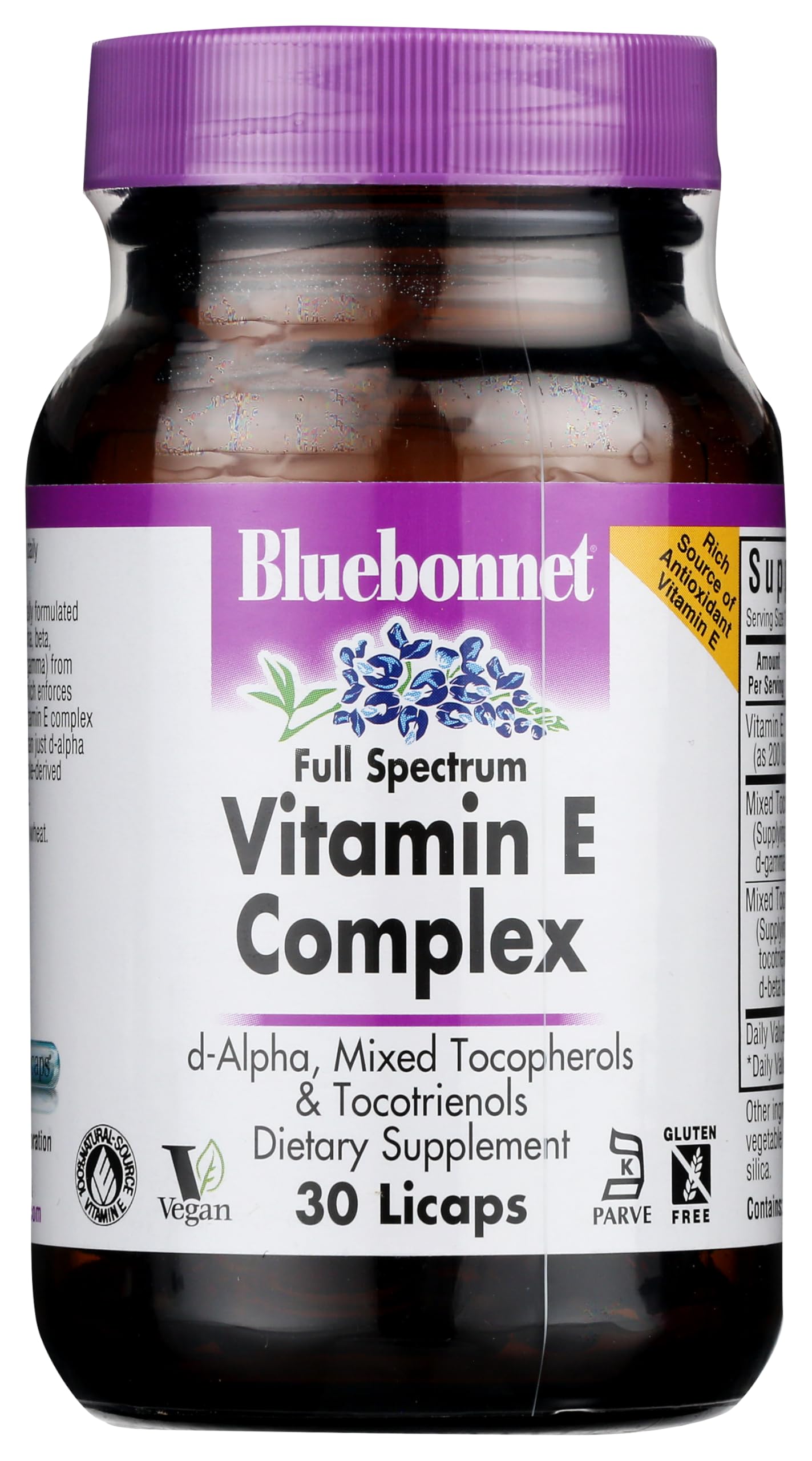 Pre-Order | Arrives in 5–10 Days – BlueBonnet Full Spectrum Natural Vitamin E Complex Liquid Capsules, 30 Count (743715006003)