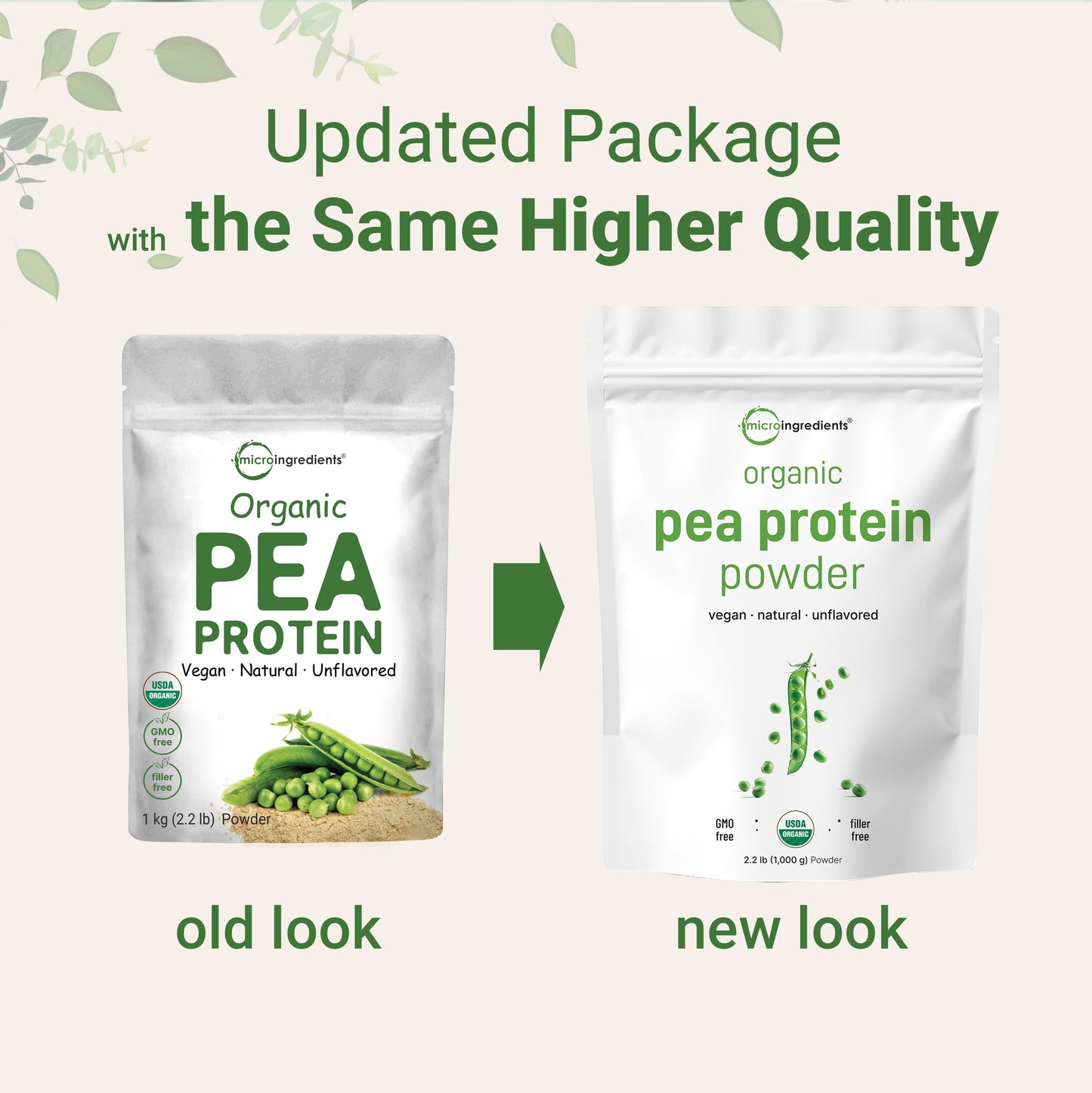 Pre-Order | Arrives in 5–10 Days – Micro Ingredients North America Grown, Organic Pea Protein Powder, 1KG (2.2 Pounds) | Plant-Based Vegan Protein, Meatless Protein Supplement, Rich in Branched Chain Amino Acids | Non-GMO, Soy Free