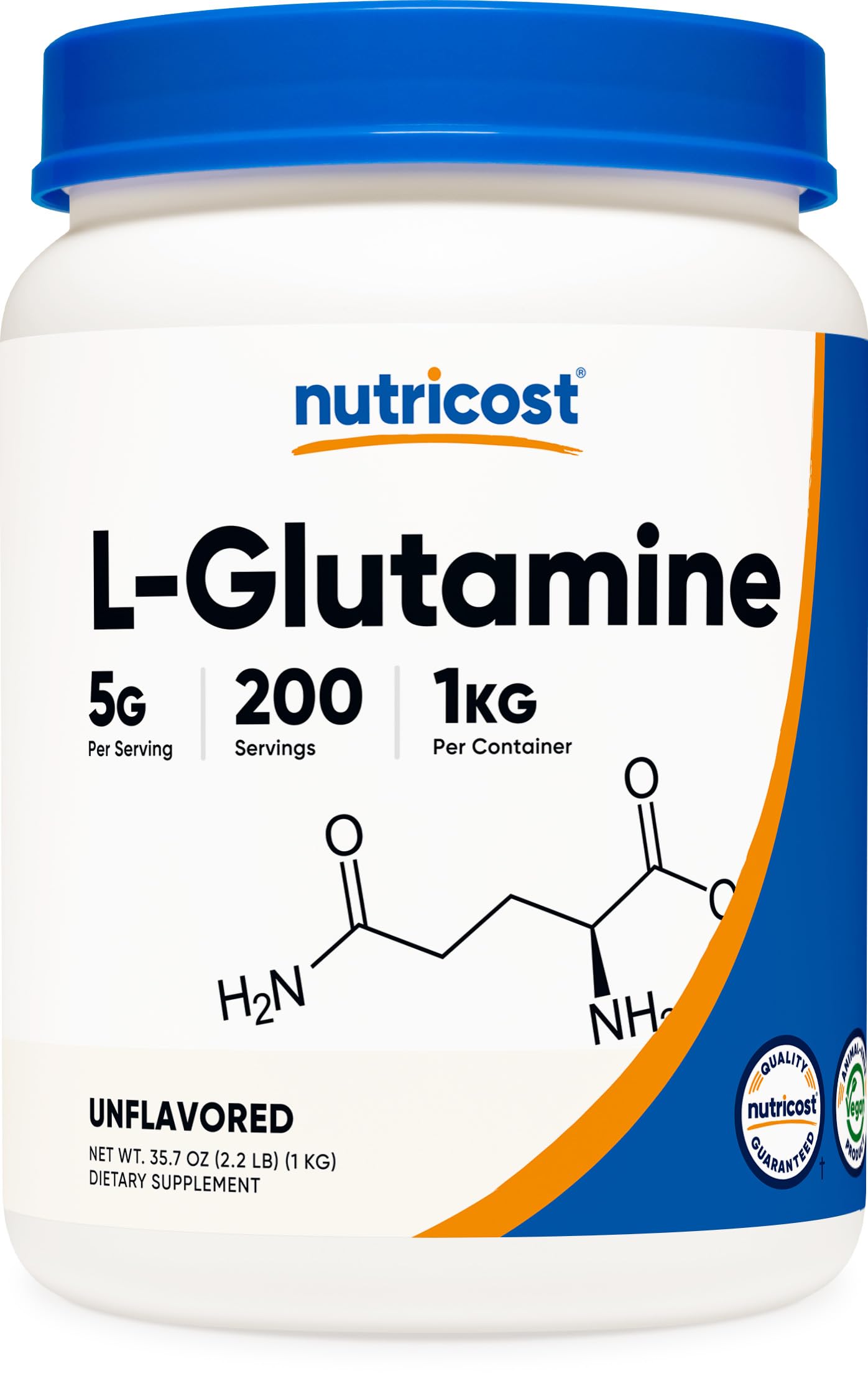 Pre-Order | Arrives in 5–10 Days – 
Nutricost L-Glutamine Powder 1 KG - Unflavored, Non-GMO, Gluten Free
